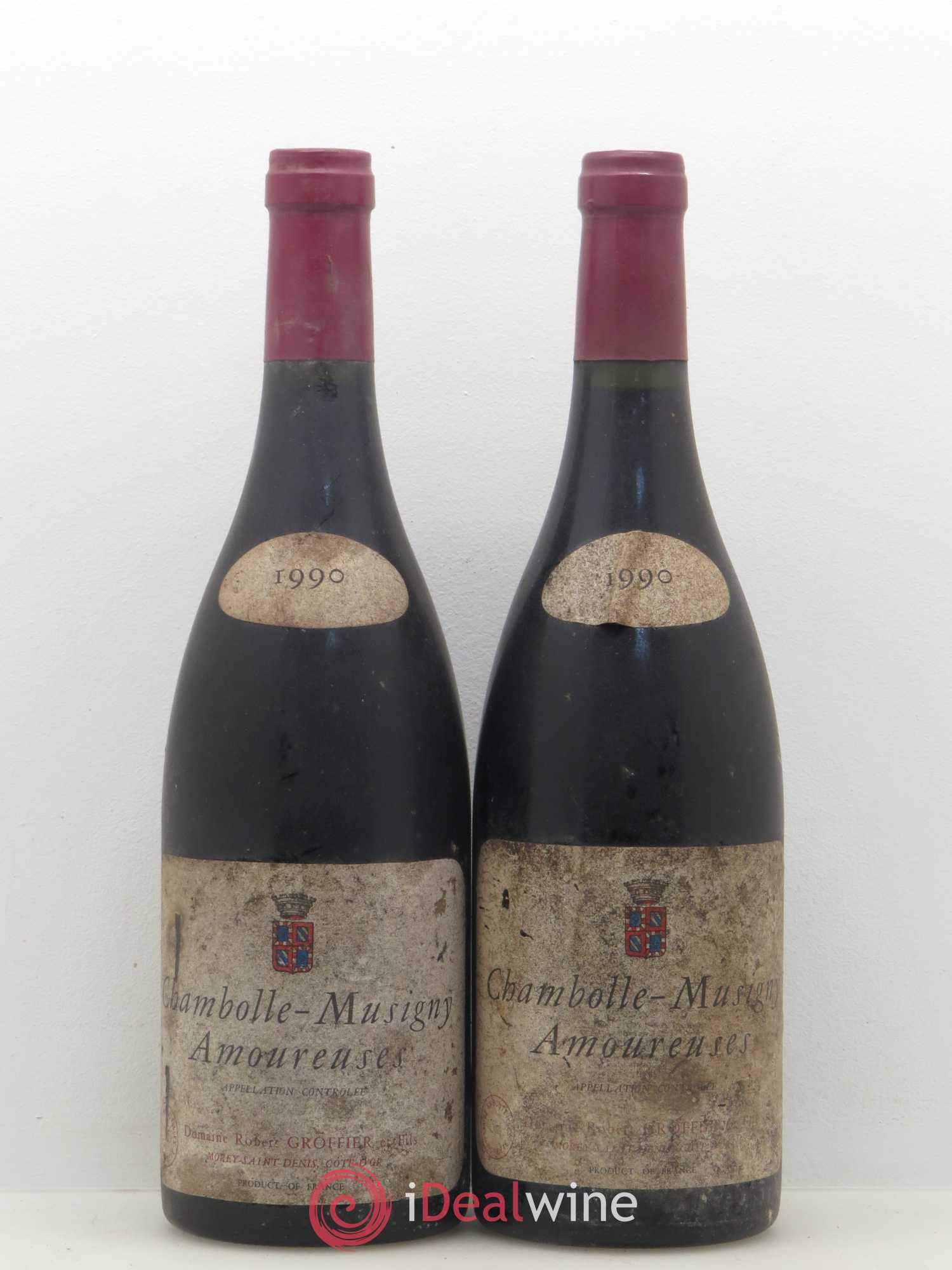 Chambolle-Musigny 1er Cru Les Amoureuses Robert Groffier Père & Fils (Domaine) 1990 - Lot de 2 bouteilles - 0