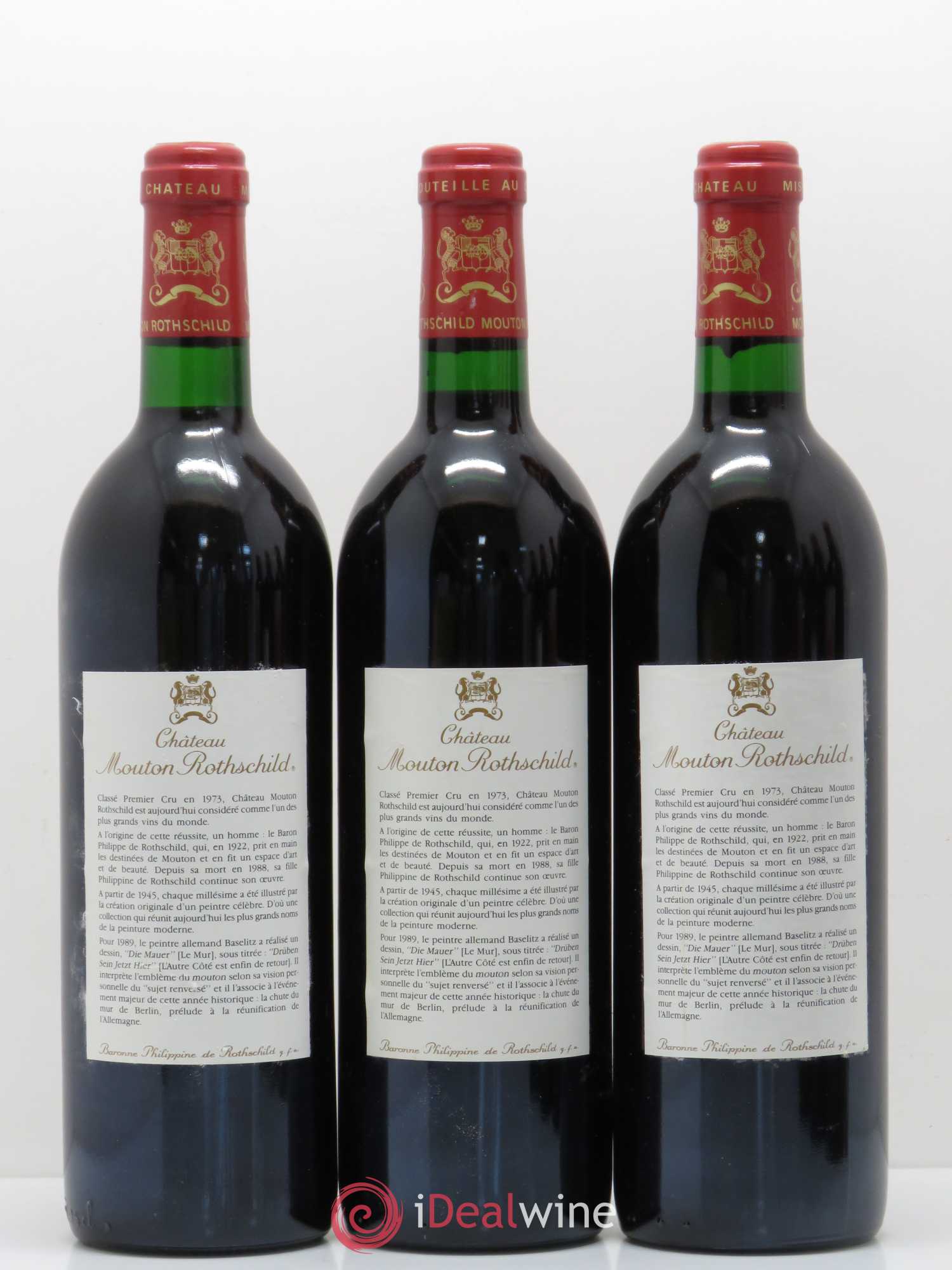 Château Mouton Rothschild 1er Grand Cru Classé 1989 - Lot de 6 bouteilles - 2
