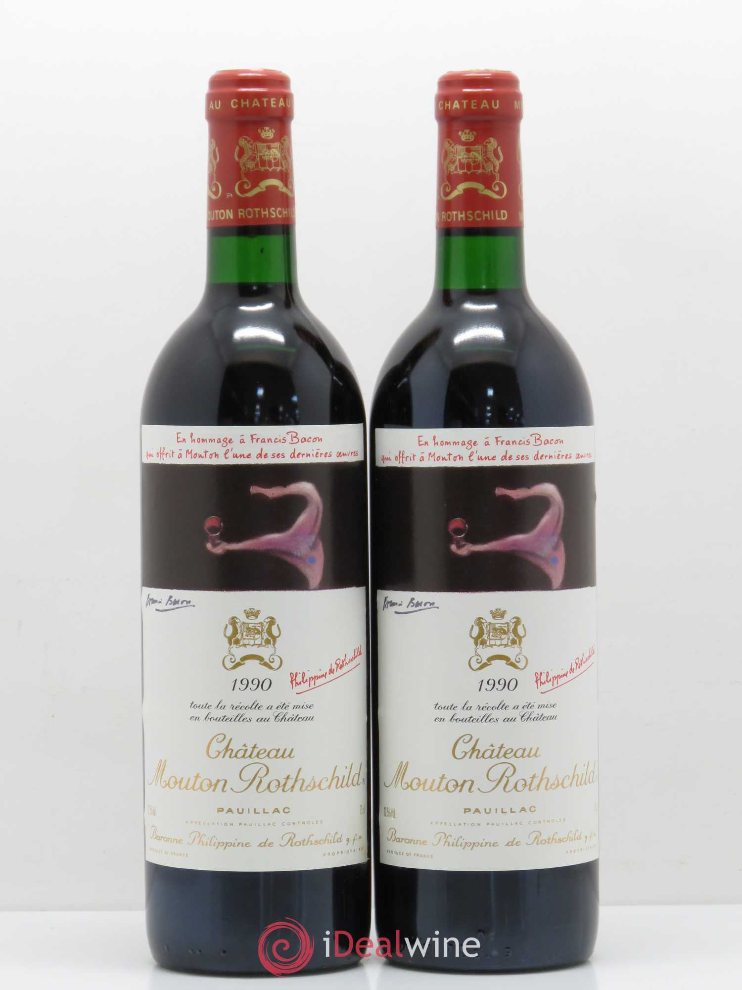 Château Mouton Rothschild 1er Grand Cru Classé 1990 - Lot de 2 bouteilles - 0