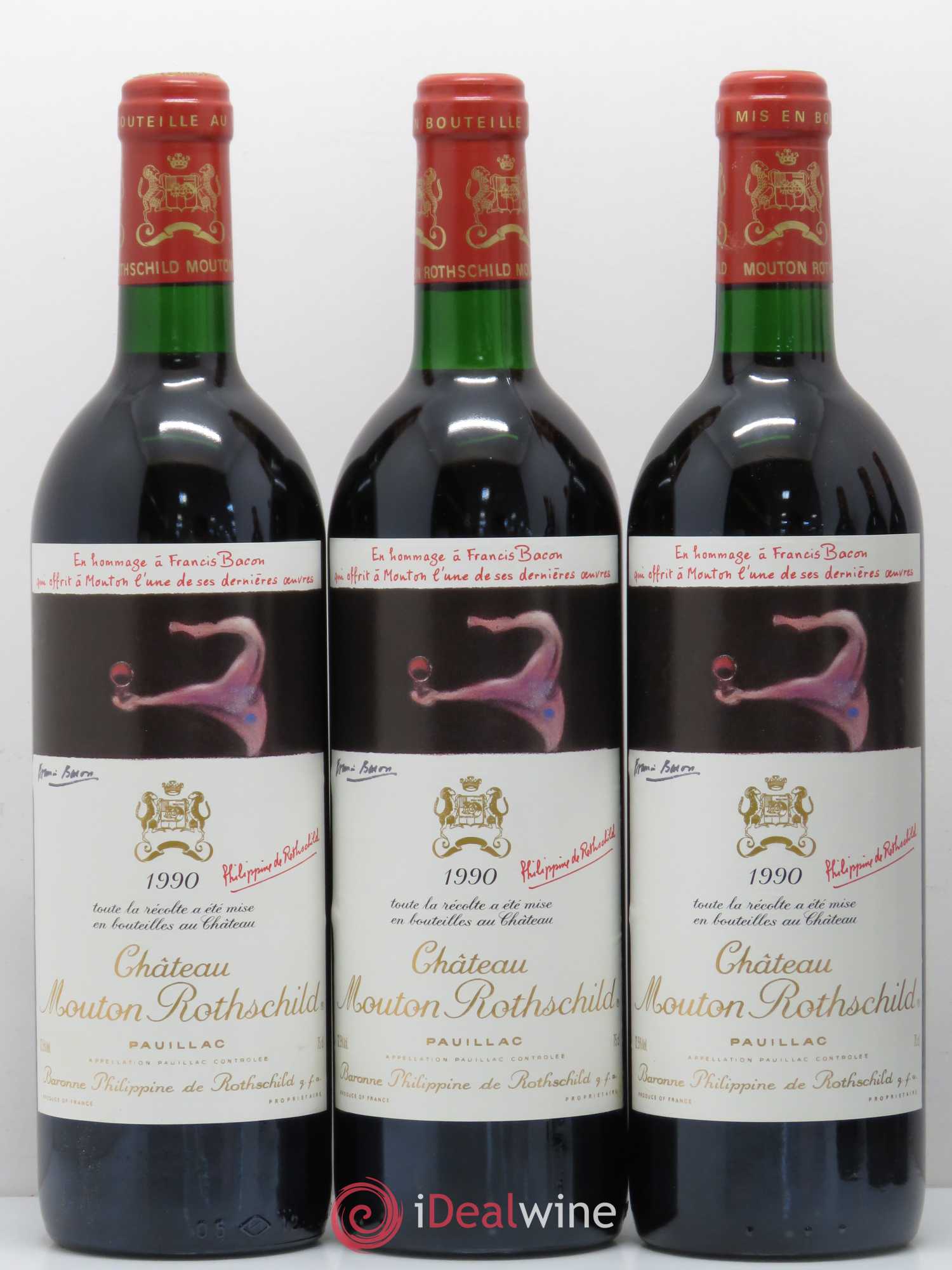 Château Mouton Rothschild 1er Grand Cru Classé 1990 - Lot de 6 bouteilles - 1