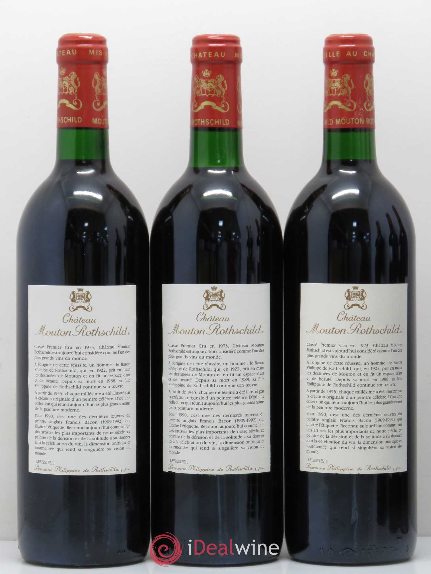 Château Mouton Rothschild 1er Grand Cru Classé 1990 - Lot de 6 bouteilles - 2