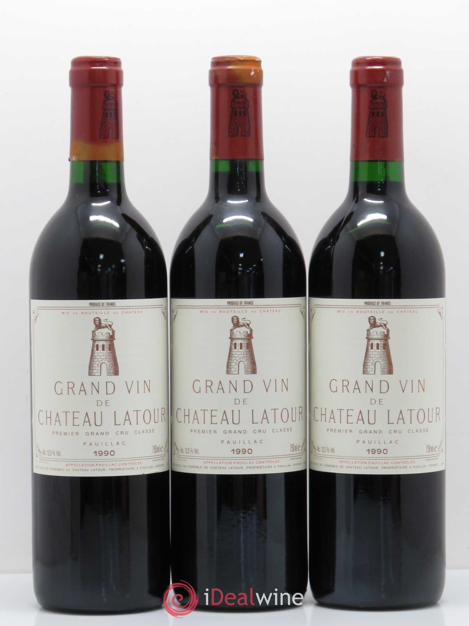 Château Latour 1er Grand Cru Classé 1990 - Lot de 3 bouteilles - 0