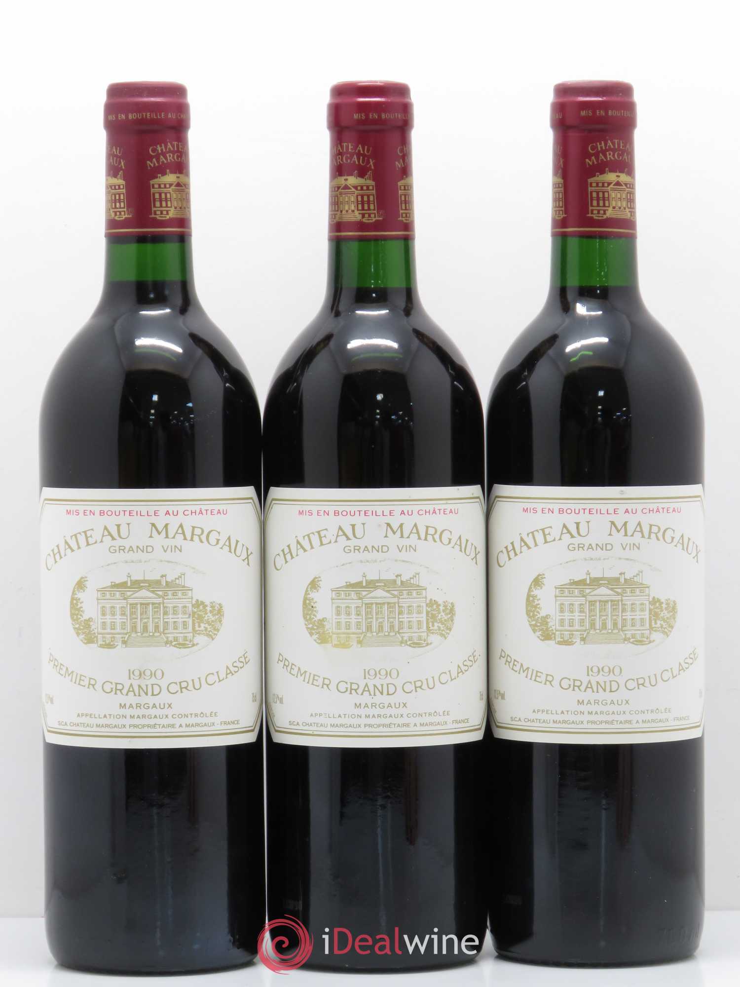 Château Margaux 1er Grand Cru Classé 1990 - Lot de 3 bouteilles - 0