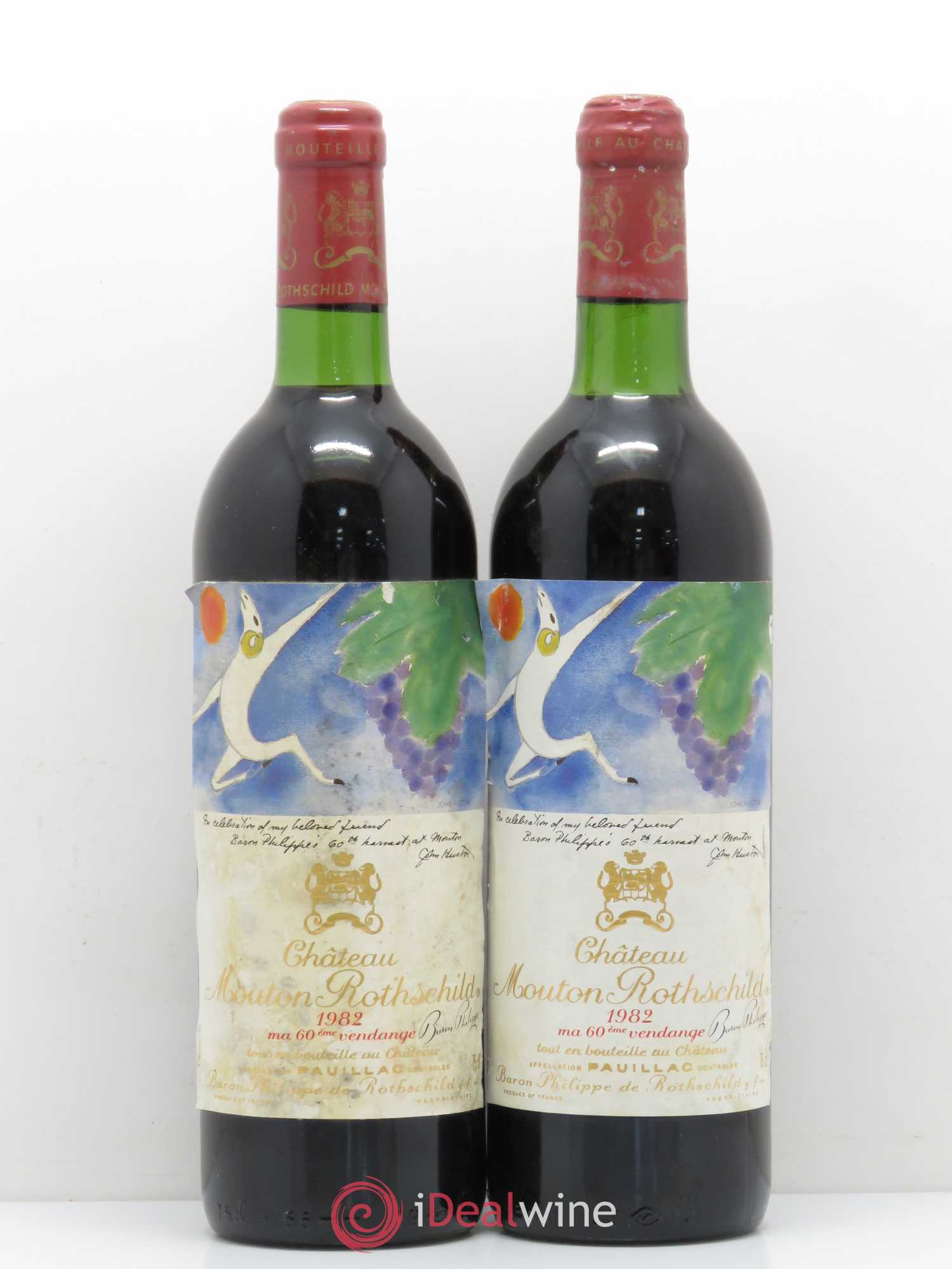 Château Mouton Rothschild 1er Grand Cru Classé 1982 - Lot de 2 bouteilles - 0