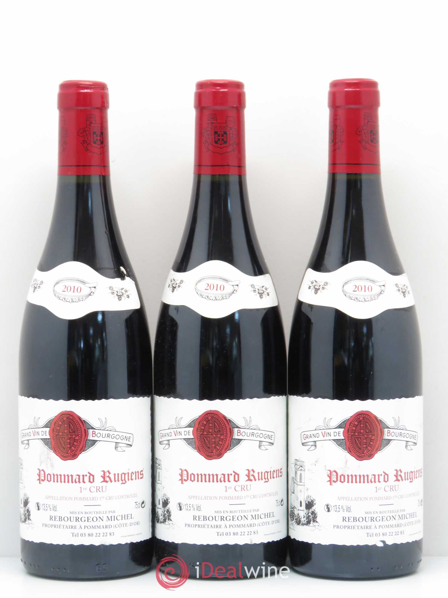 Pommard 1er Cru 1er Cru Rugiens Domaine Michel Rebourgeon 2010 - Posten von 3 Flaschen - 0