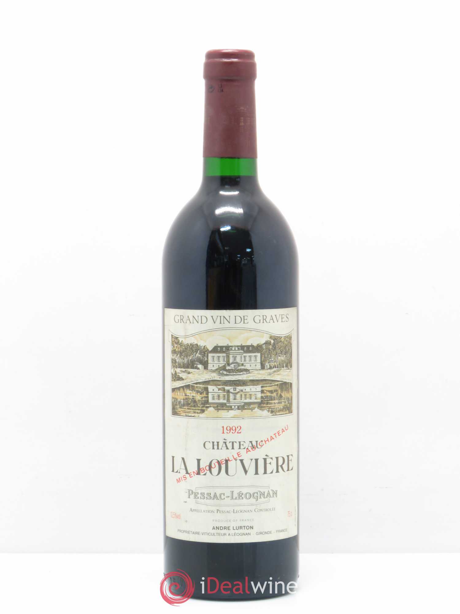 Château la Louvière 1992 - Lot de 1 bouteille - 0