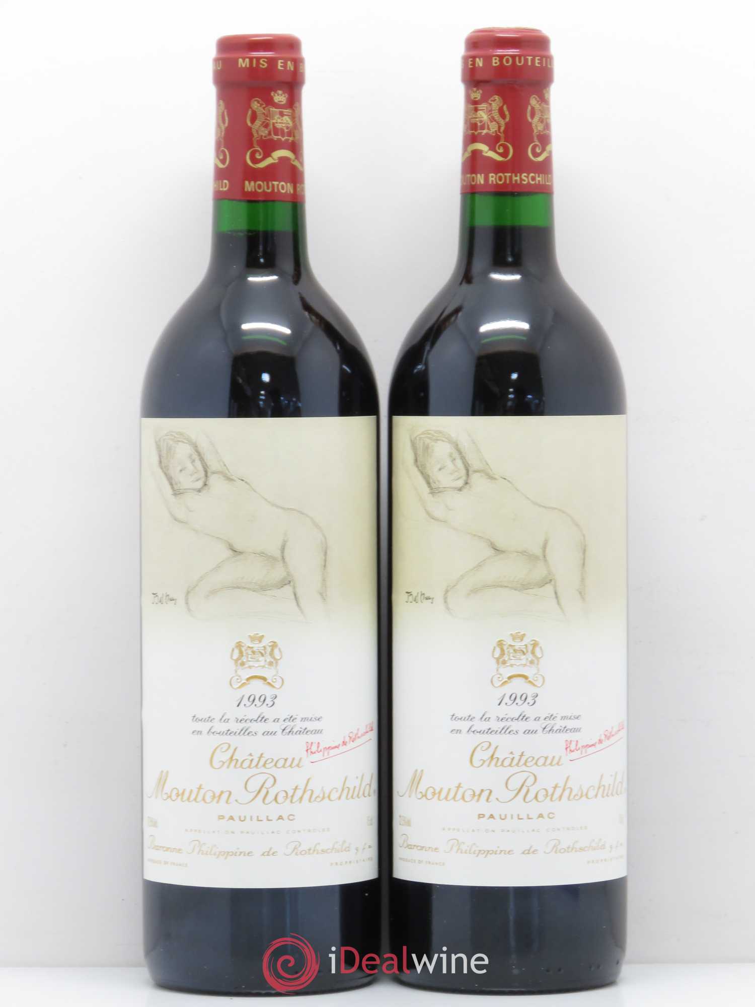 Château Mouton Rothschild 1er Grand Cru Classé 1993 - Lot de 2 bouteilles - 0