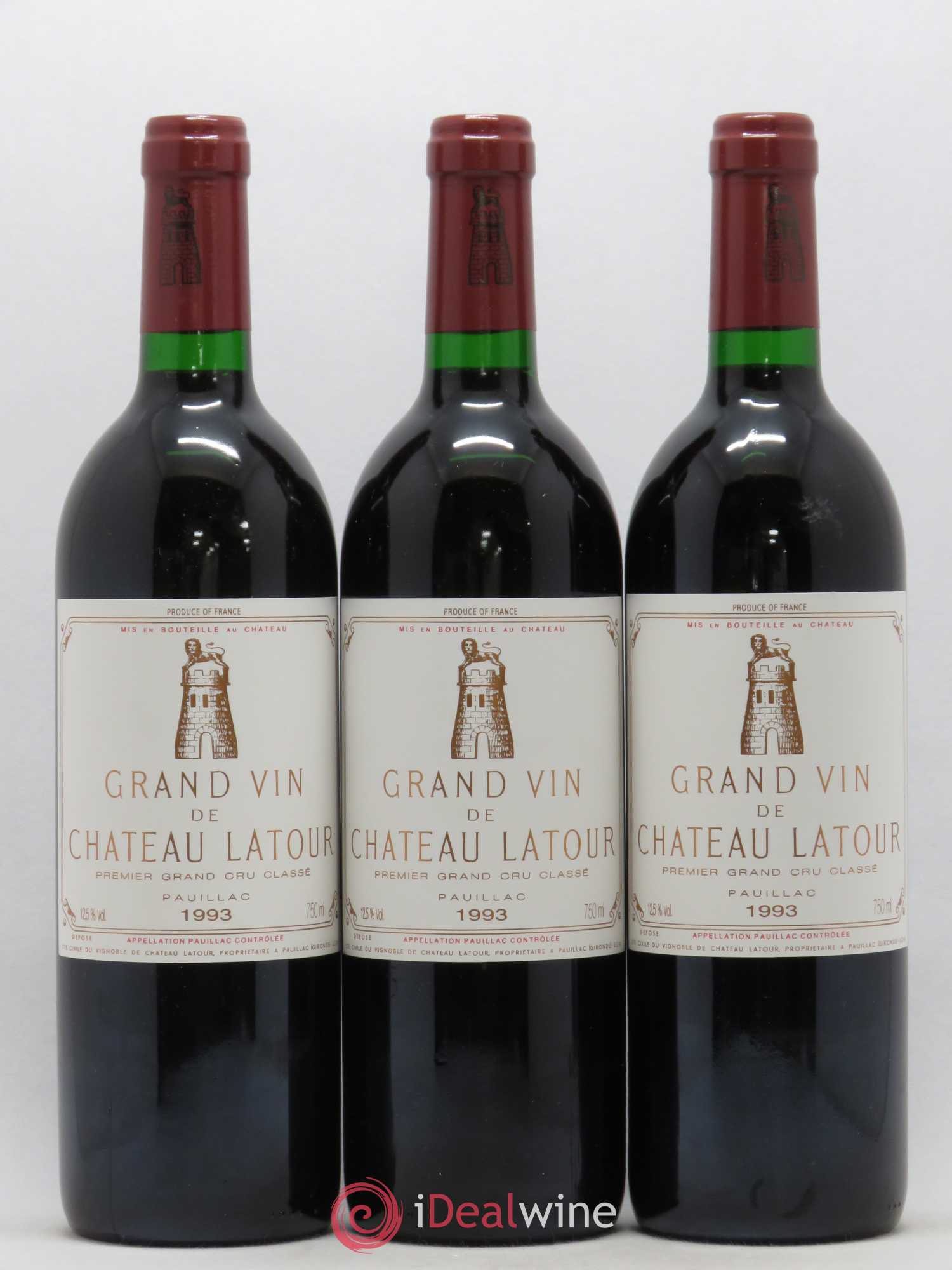 Château Latour 1er Grand Cru Classé 1993 - Lot de 3 bouteilles - 0
