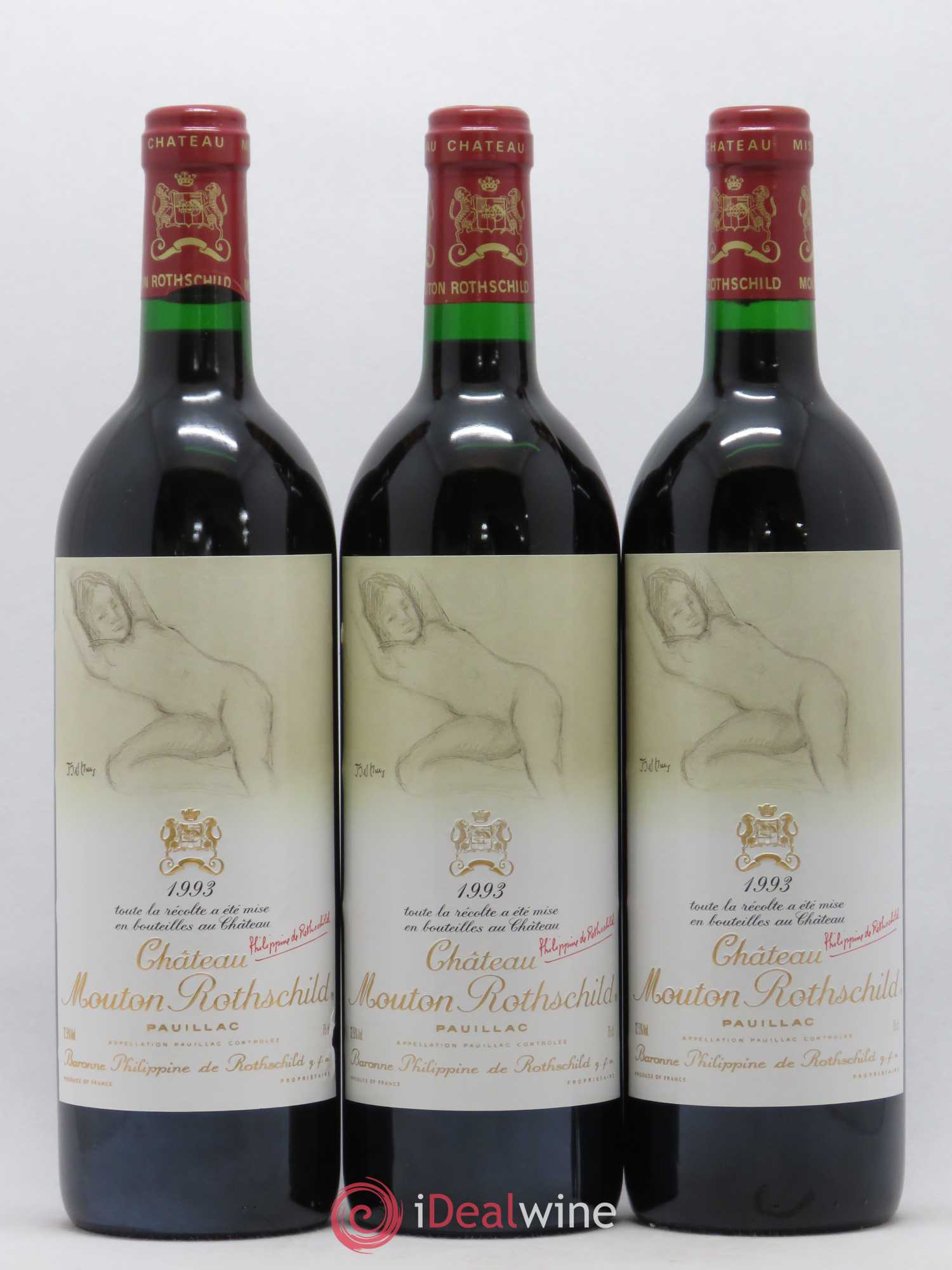 Château Mouton Rothschild 1er Grand Cru Classé 1993 - Lot de 6 bouteilles - 1