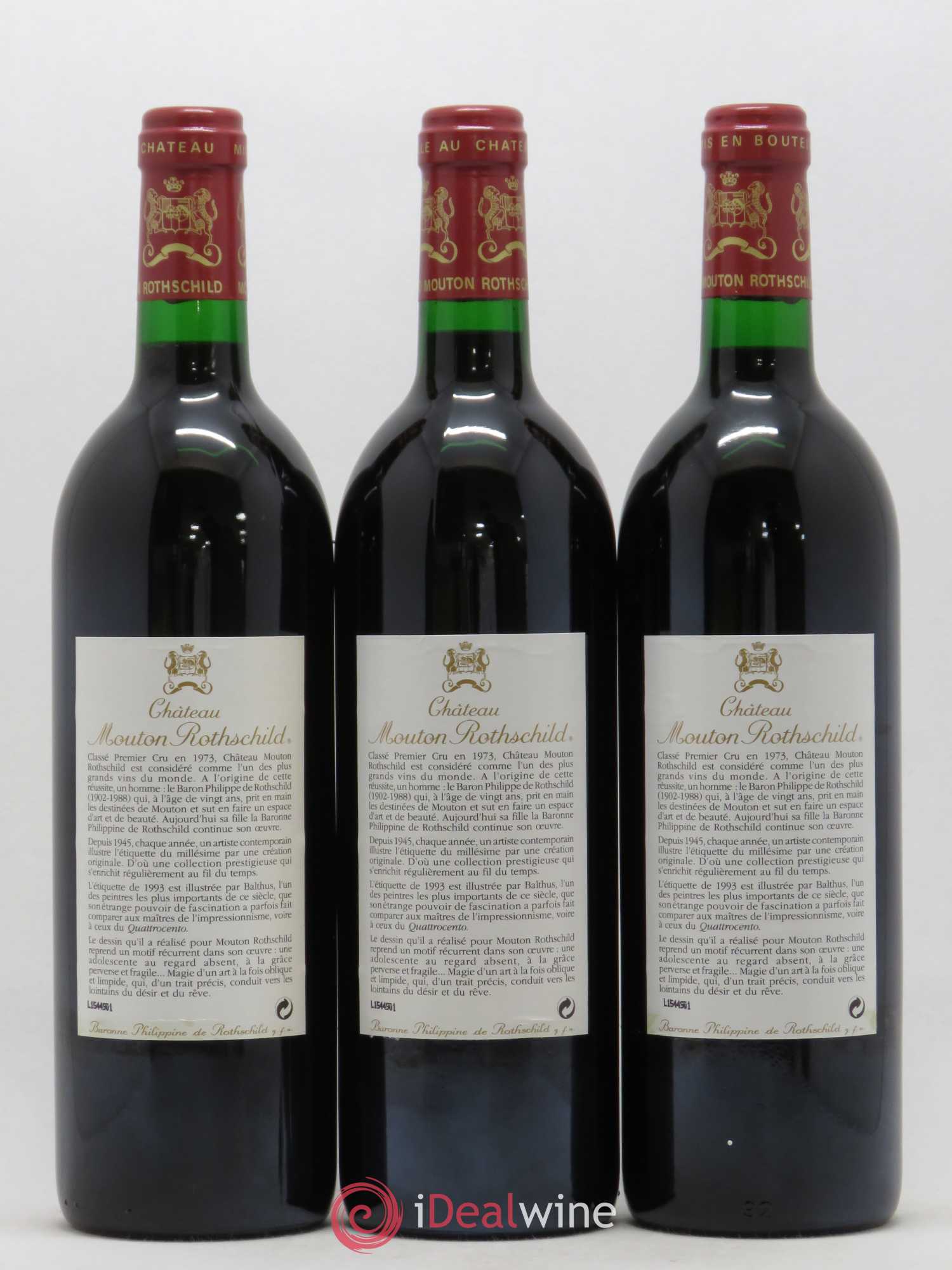 Château Mouton Rothschild 1er Grand Cru Classé 1993 - Lot de 6 bouteilles - 4