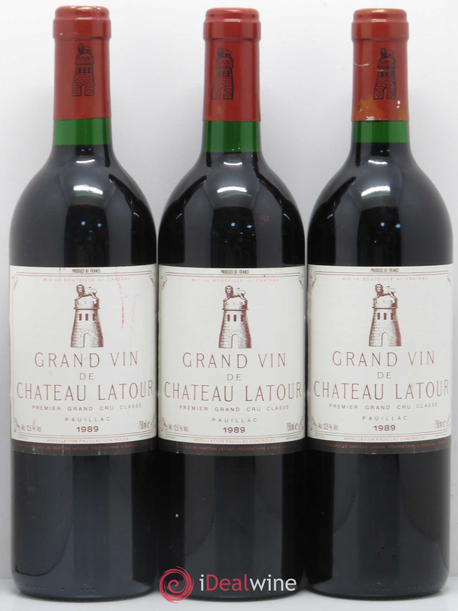 Château Latour 1er Grand Cru Classé 1989 - Lot de 3 bouteilles - 0