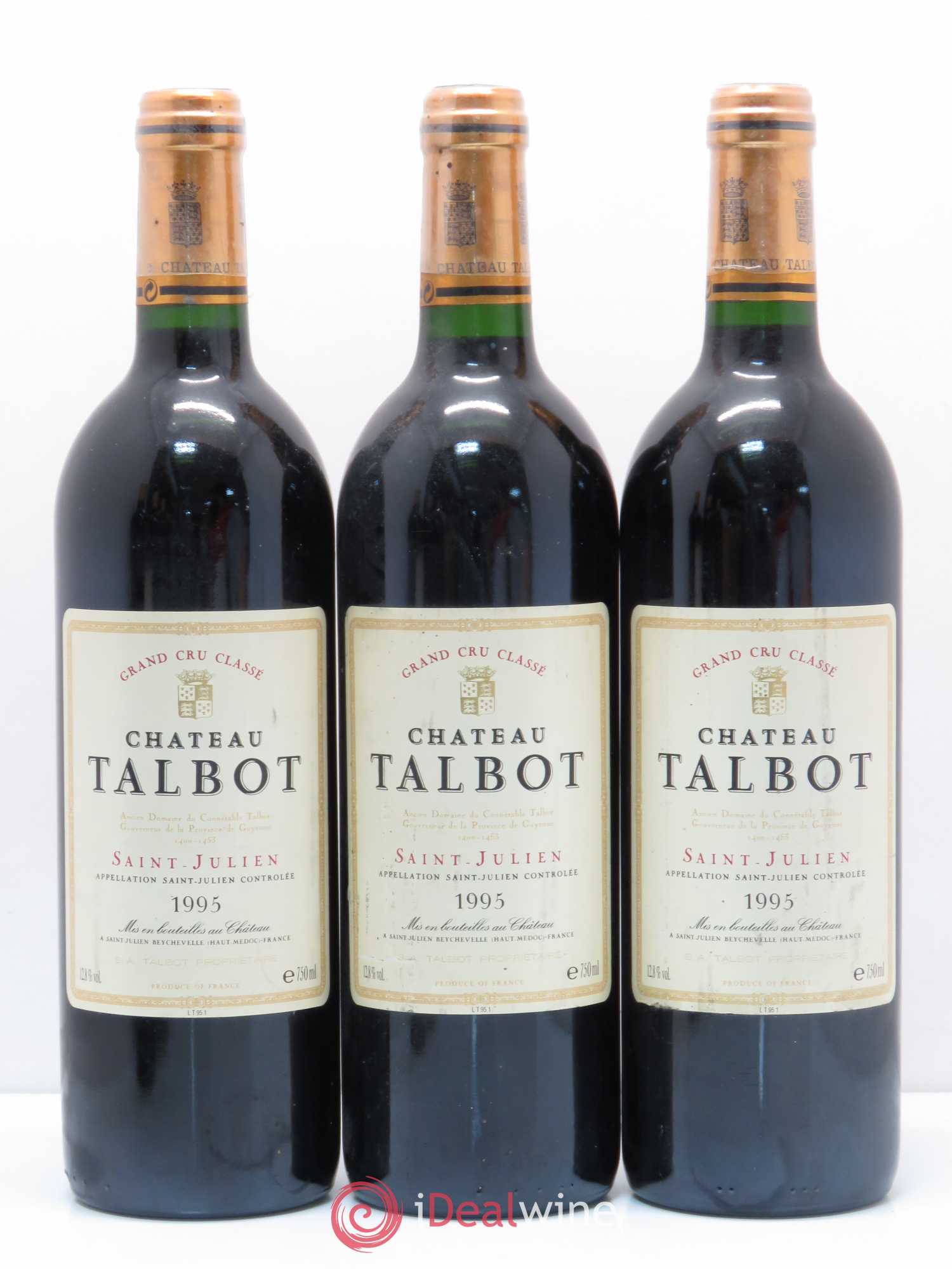Château Talbot 4ème Grand Cru Classé 1995 - Lot de 6 bouteilles - 1