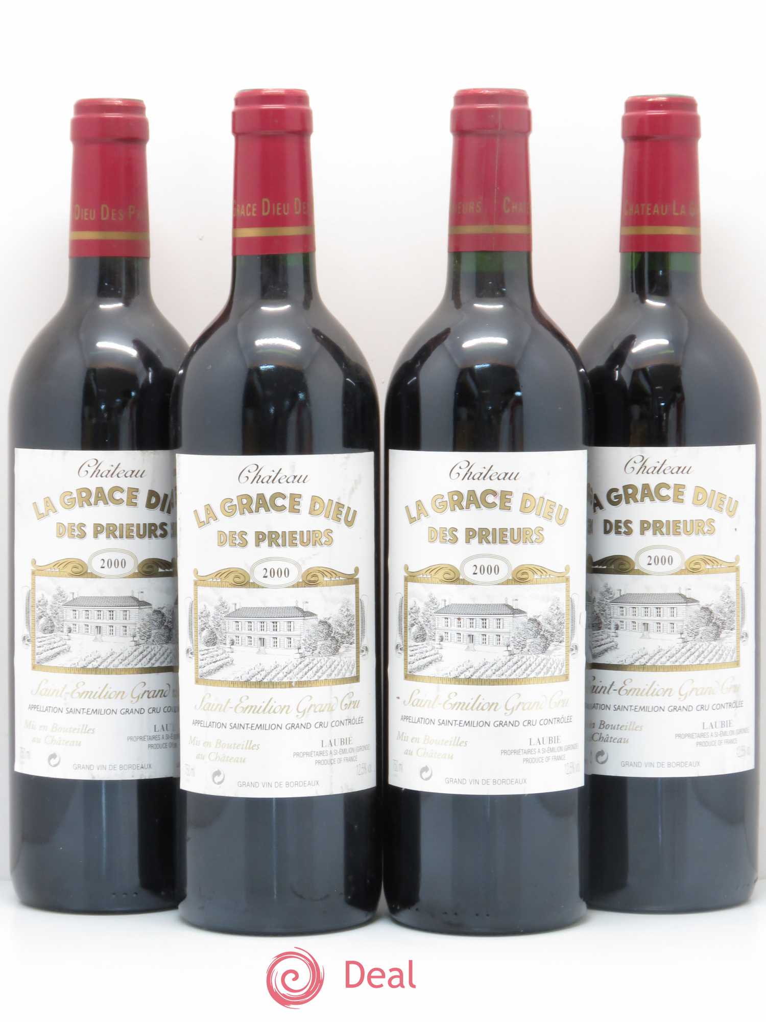 Château la Grâce Dieu des Prieurs 2000 - Lot de 4 bouteilles - 0