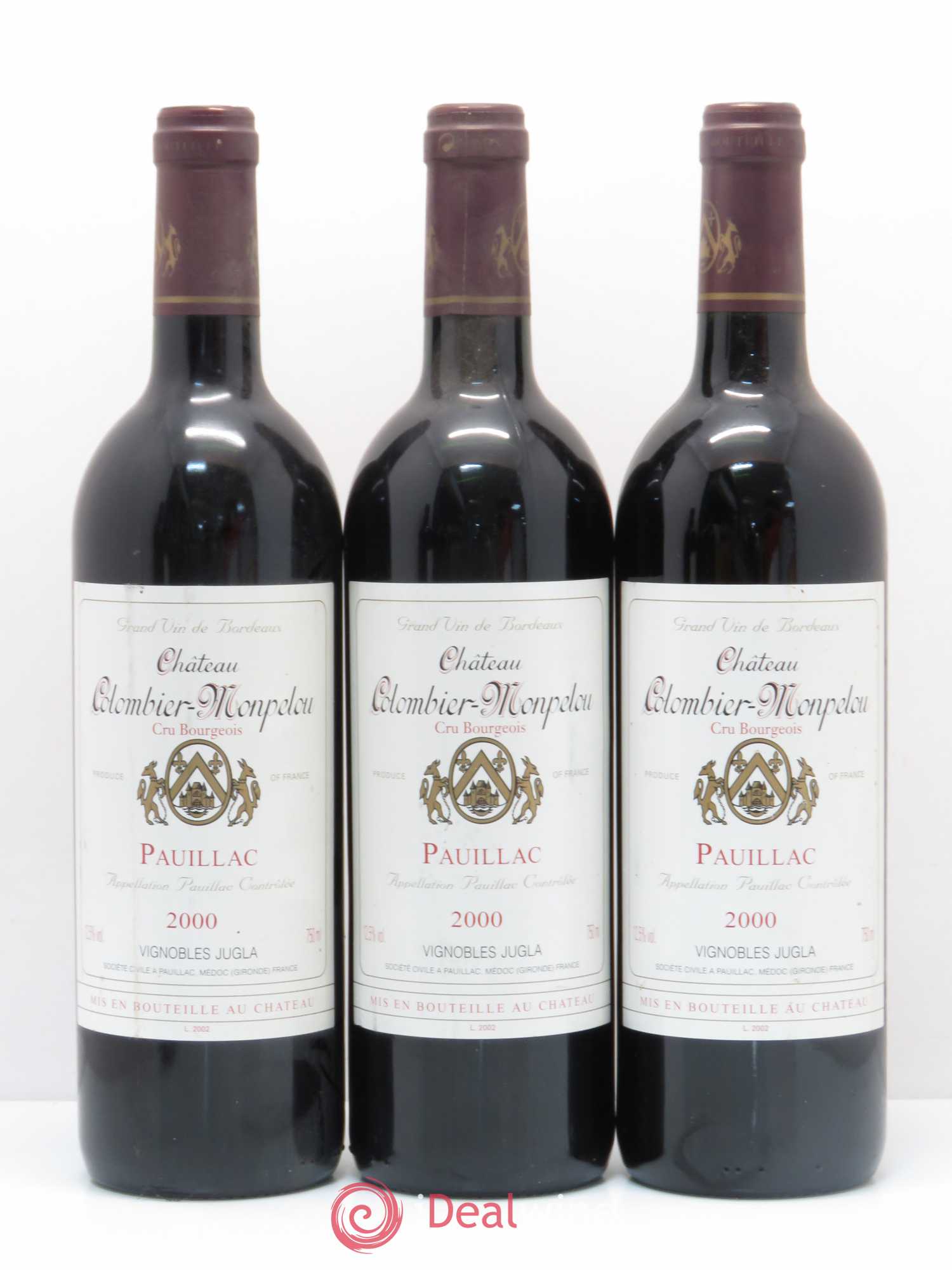 Château Colombier Monpelou Cru Bourgeois 2000 - Lot de 6 bouteilles - 1
