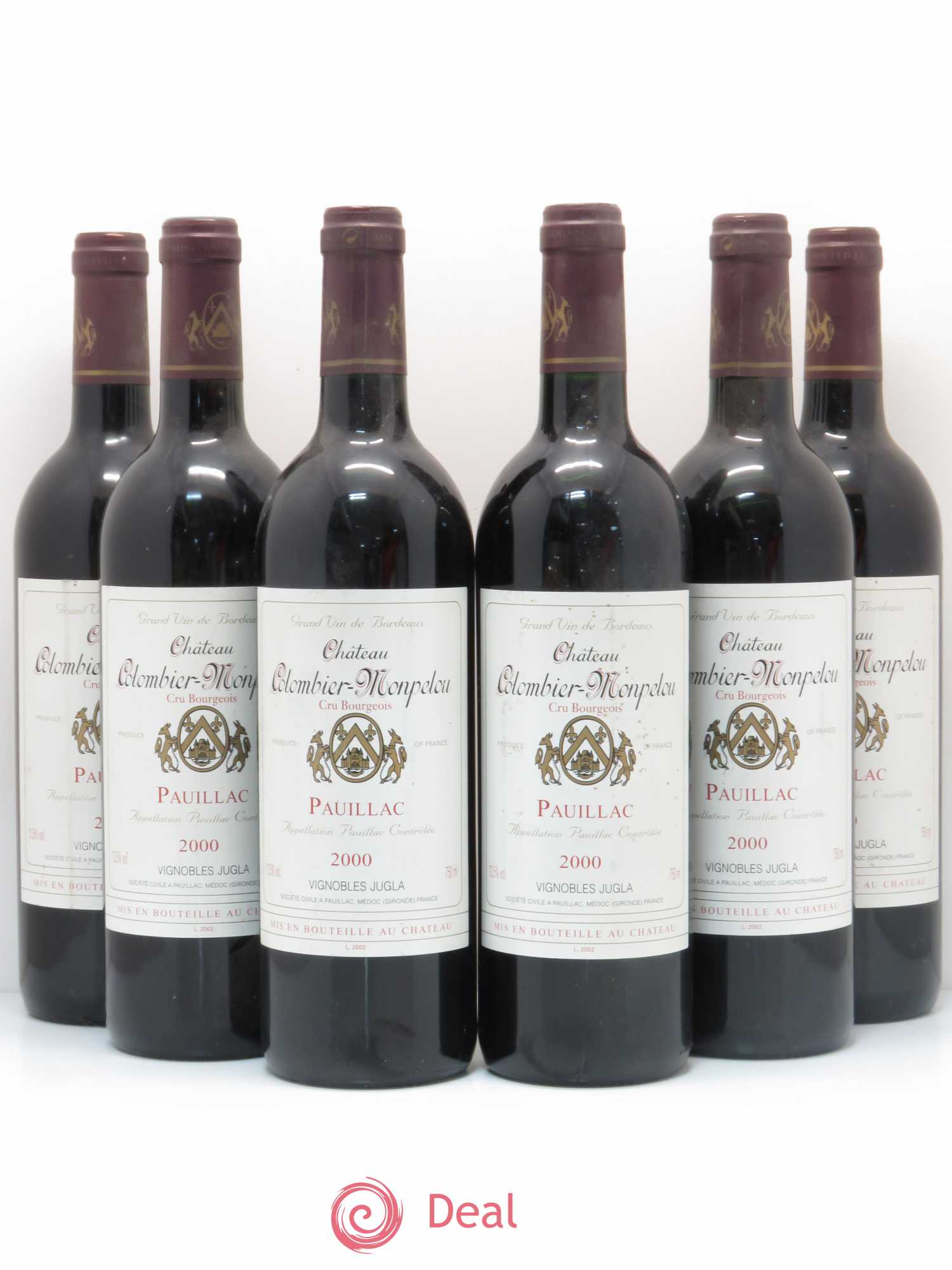 Château Colombier Monpelou Cru Bourgeois 2000 - Lot de 6 bouteilles - 0