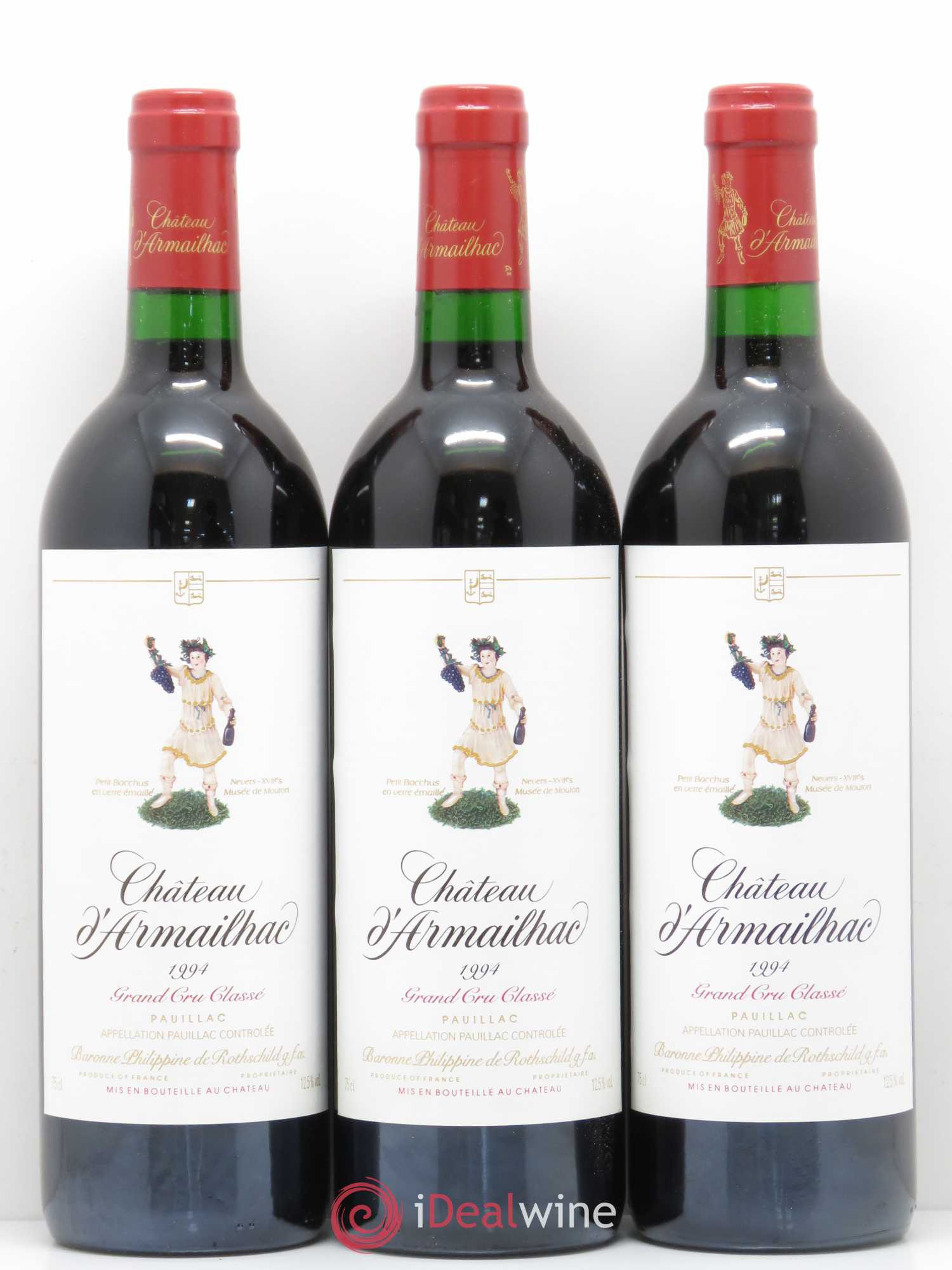 Château d' Armailhac - Mouton Baron(ne) Philippe 5ème Grand Cru Classé 1994 - Lot de 12 bouteilles - 1