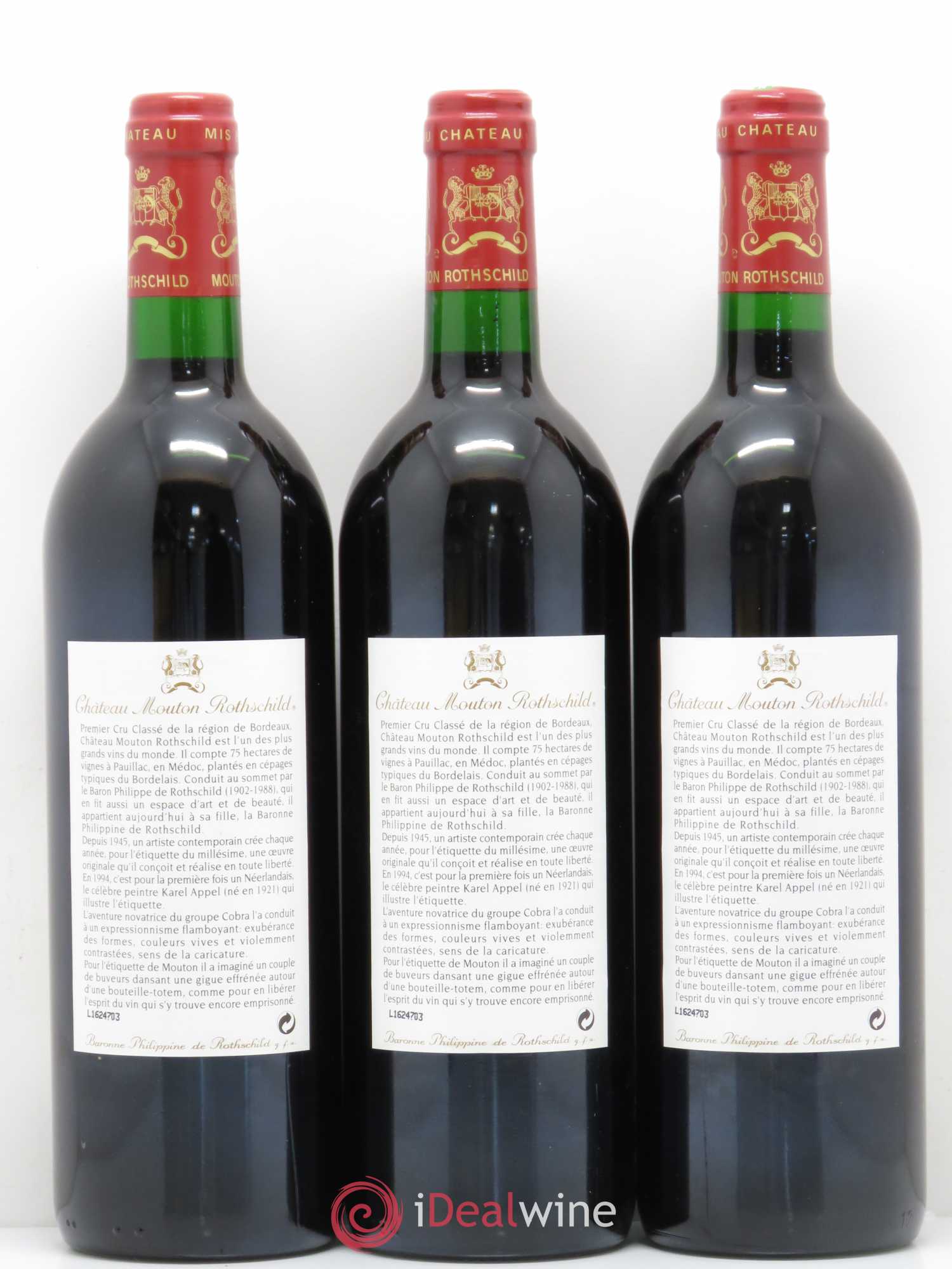 Château Mouton Rothschild 1er Grand Cru Classé 1994 - Lot de 12 bouteilles - 2