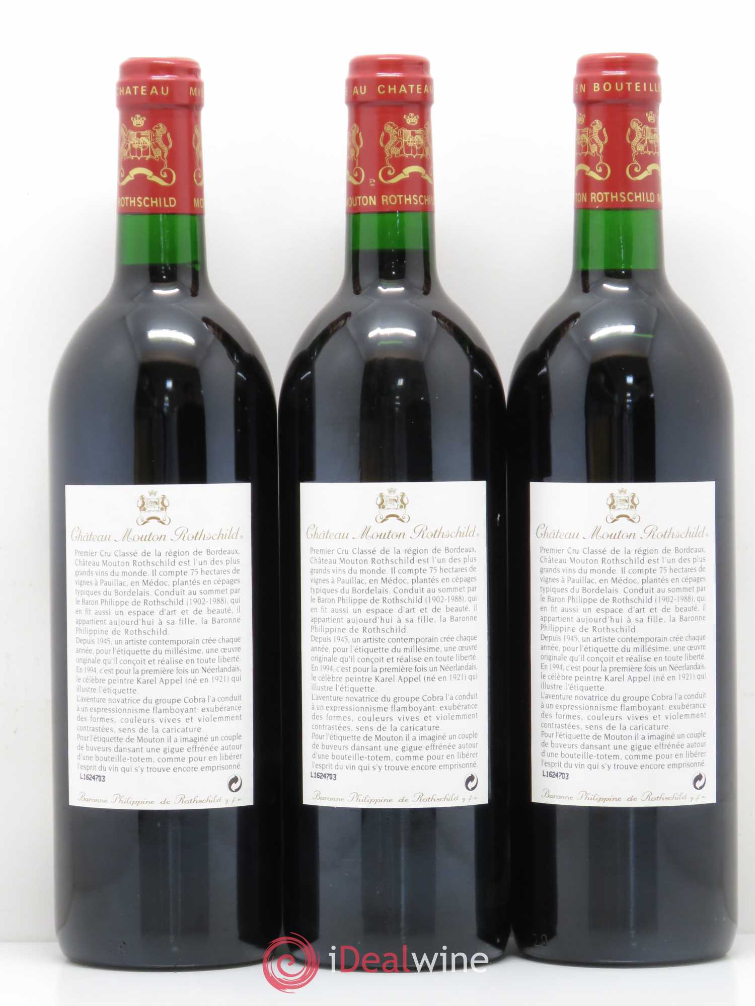 Château Mouton Rothschild 1er Grand Cru Classé 1994 - Lot de 12 bouteilles - 8