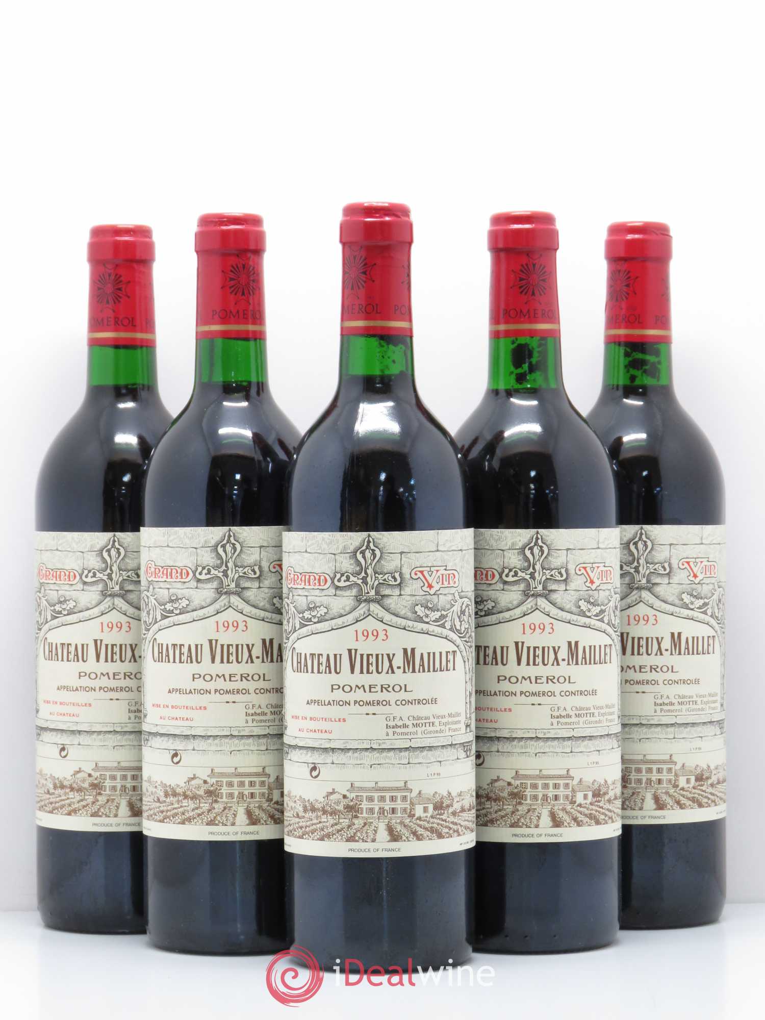Château Vieux Maillet (sans prix de réserve) 1993 - Lot de 5 bouteilles - 0
