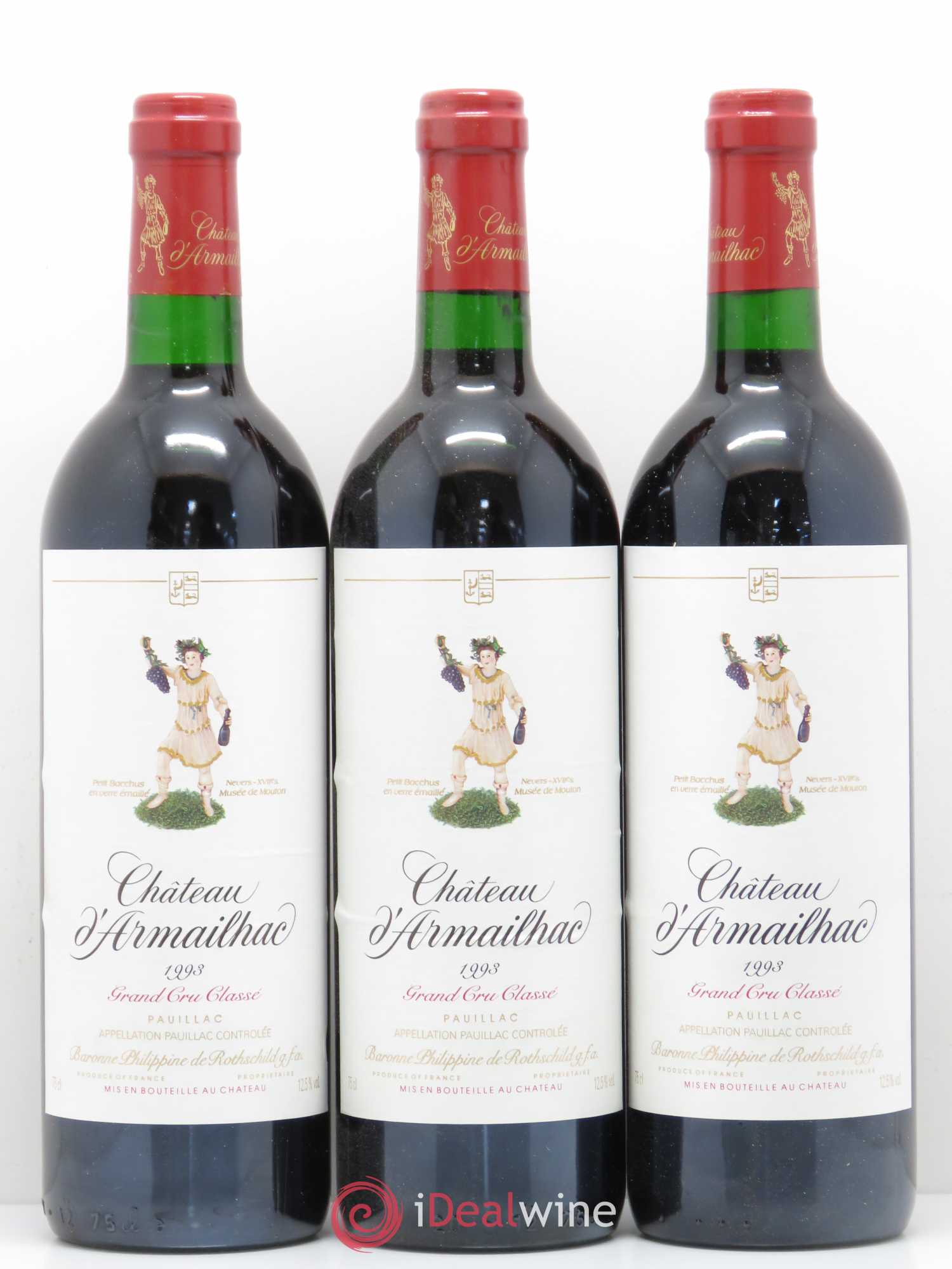 Château d' Armailhac - Mouton Baron(ne) Philippe 5ème Grand Cru Classé 1993 - Lot de 12 bouteilles - 2