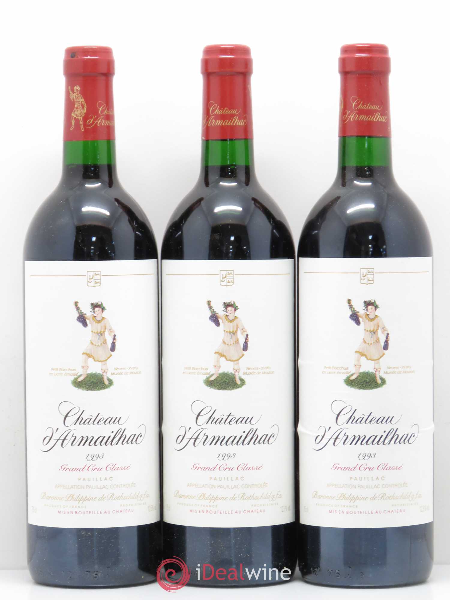 Château d' Armailhac - Mouton Baron(ne) Philippe 5ème Grand Cru Classé 1993 - Lot de 12 bouteilles - 3