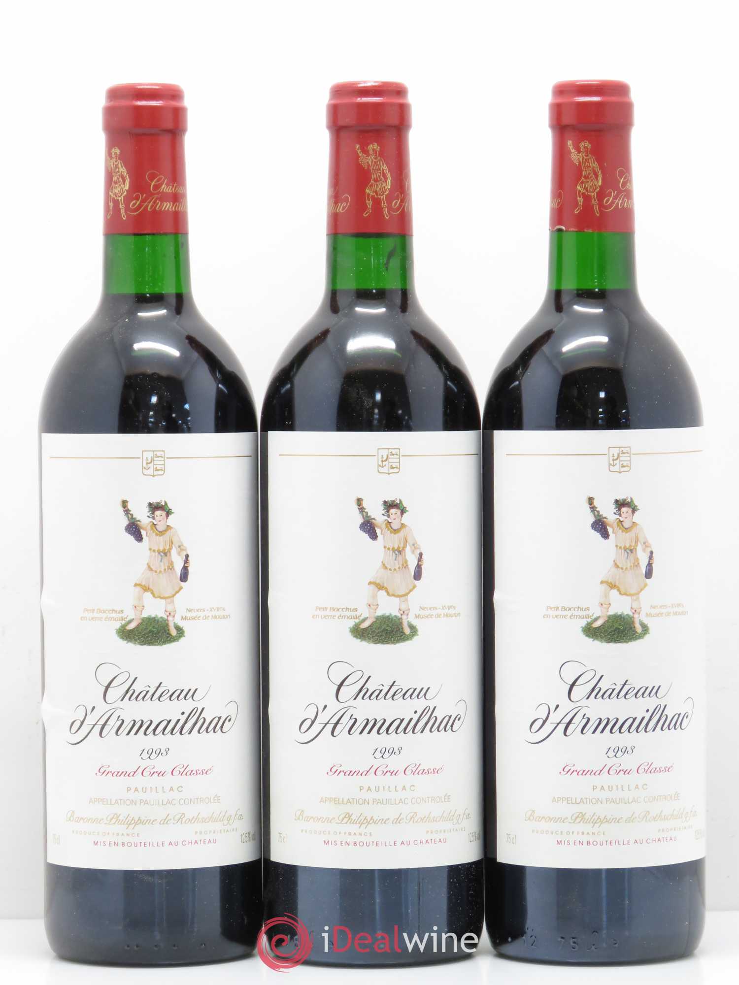Château d' Armailhac - Mouton Baron(ne) Philippe 5ème Grand Cru Classé 1993 - Lot de 12 bouteilles - 4