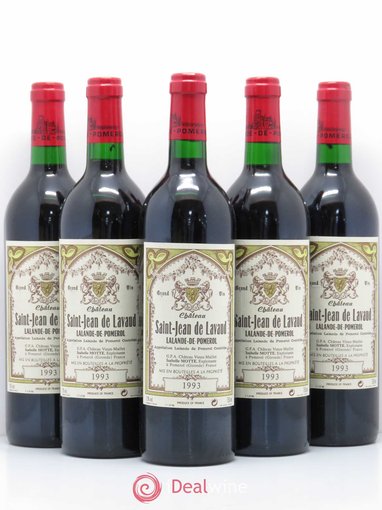 Bordeaux Saint Jean de Lavaud Lalande de Pomerol (sans prix de réserve) 1993 - Posten von 5 Flaschen - 0