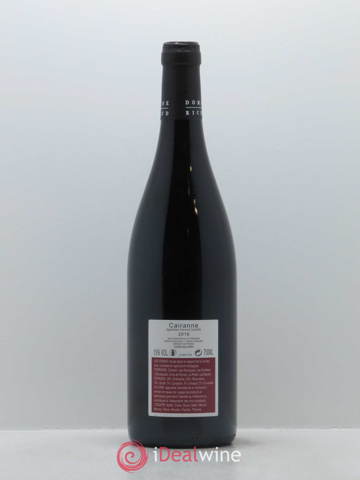 Cairanne Marcel Richaud 2016 - Lot de 1 bouteille - 1