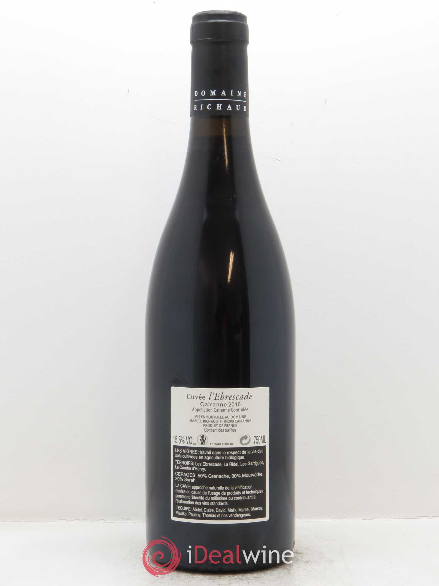 Cairanne Ebrescade Marcel Richaud 2016 - Lot de 1 bouteille - 1