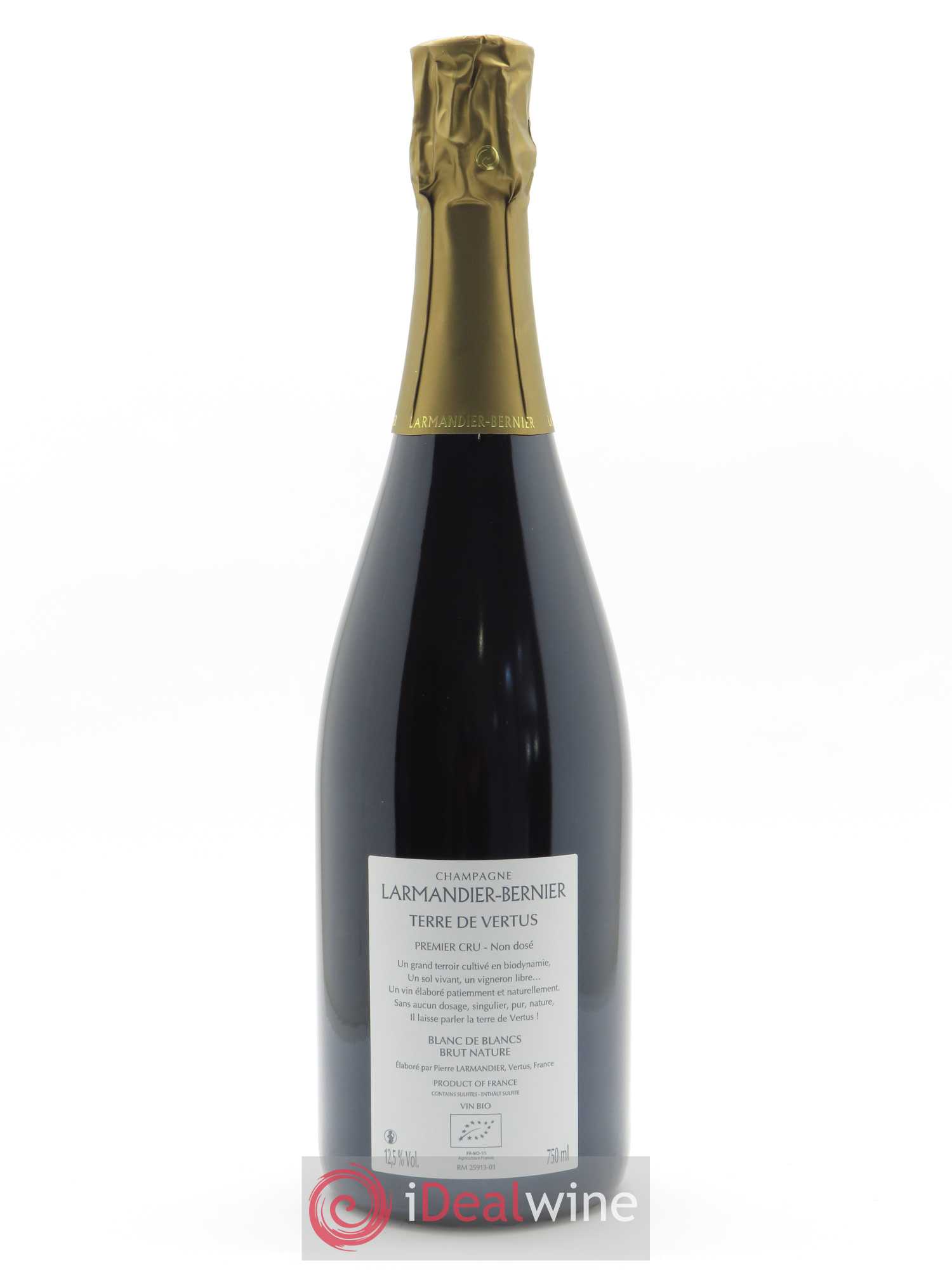 Terre de Vertus 1er Cru Non dosé Larmandier-Bernier 2014 - Lot de 1 bouteille - 1