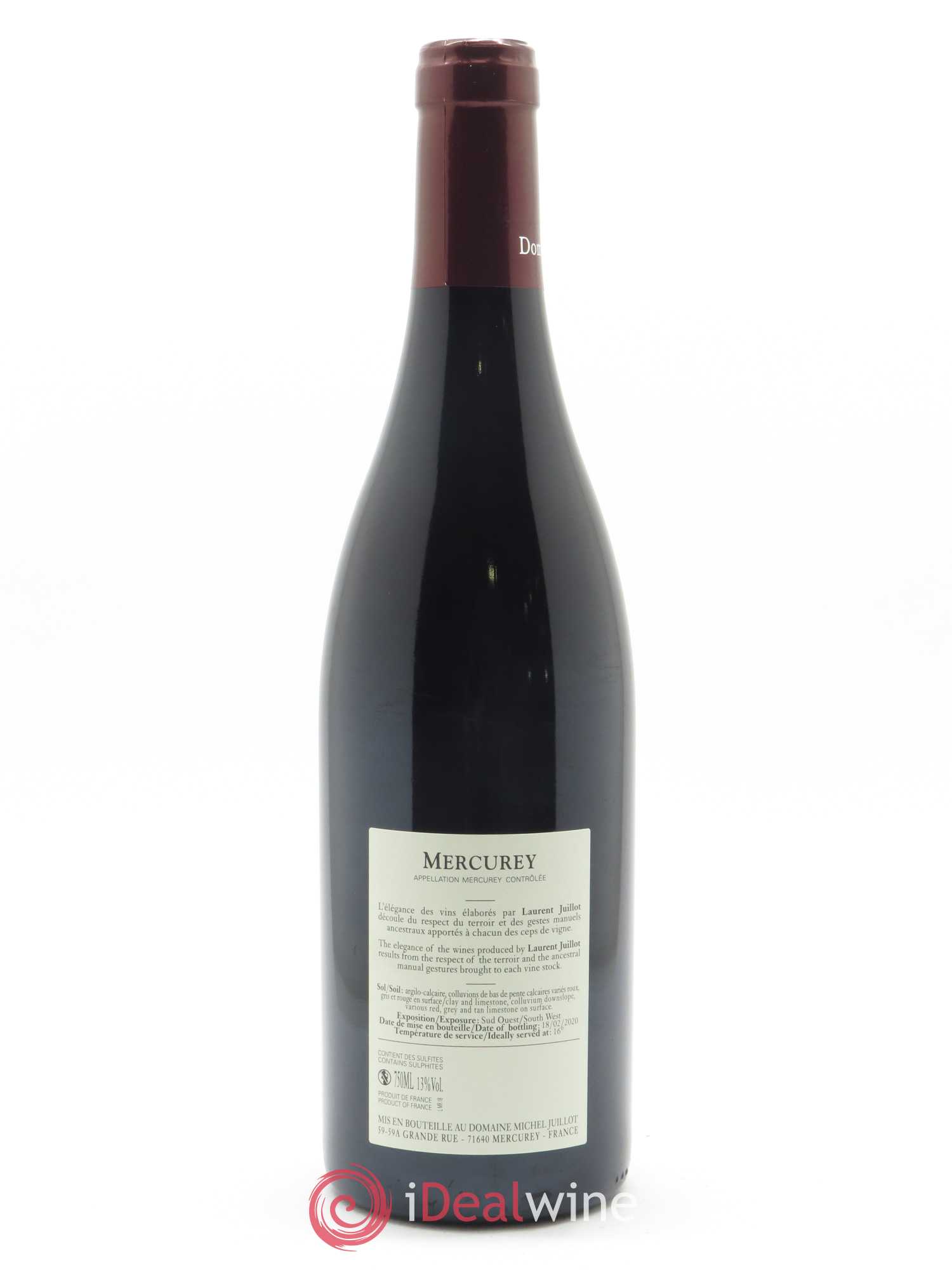 Mercurey Michel Juillot (Domaine) 2018 - Lot de 1 bouteille - 1