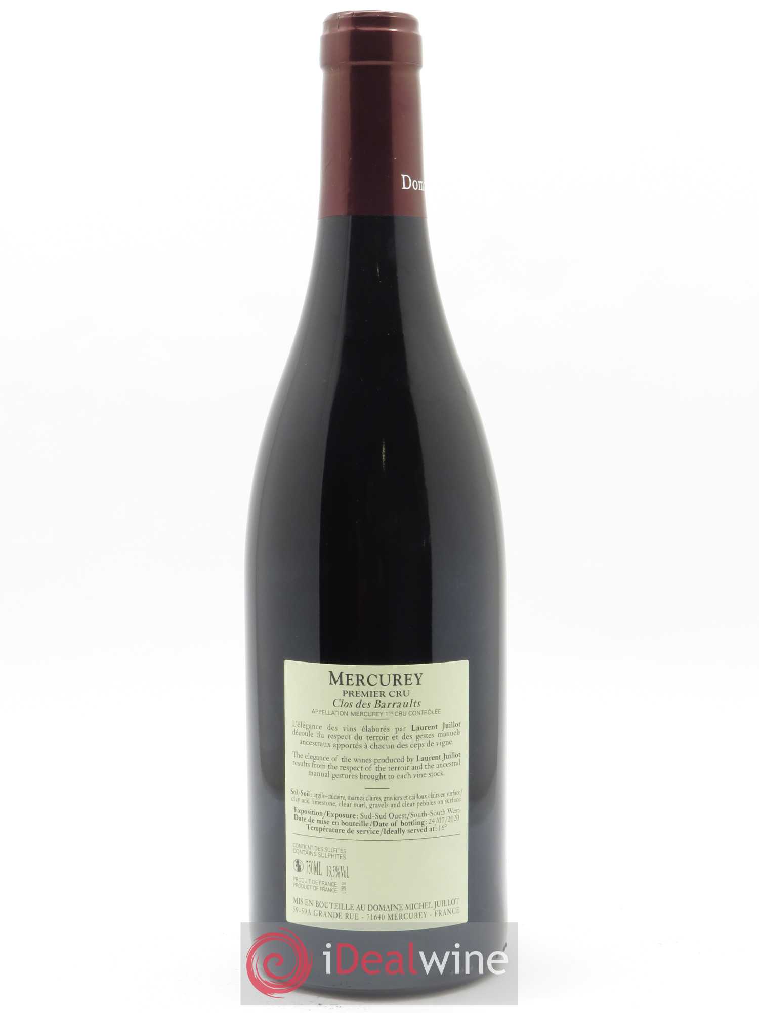 Mercurey 1er Cru Clos des Barraults Michel Juillot (Domaine) 2018 - Lot de 1 bouteille - 1