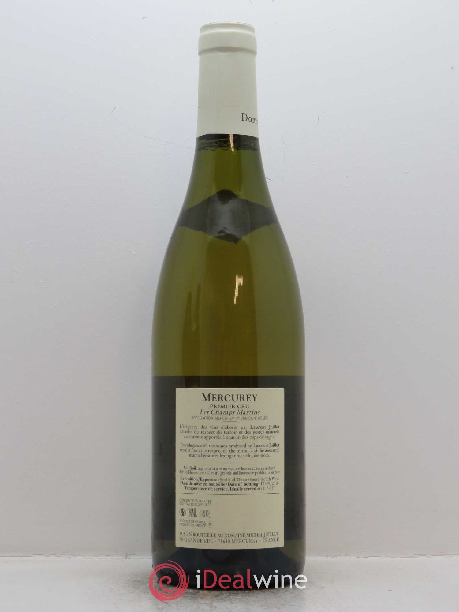 Mercurey 1er Cru Les Champs Martins Michel Juillot (Domaine) 2017 - Lot de 1 bouteille - 1