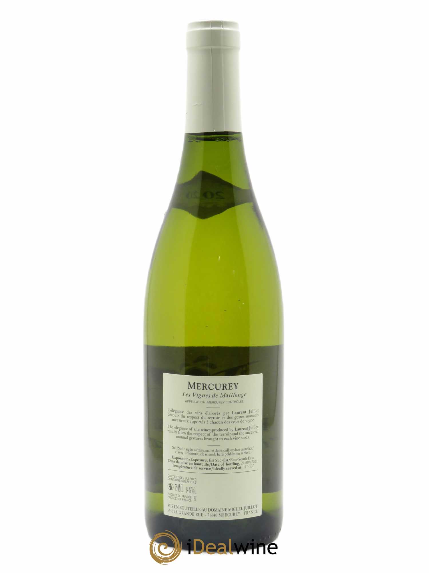 Mercurey Les Vignes de Maillonge Michel Juillot (Domaine) 2020 - Lot de 1 bouteille - 1