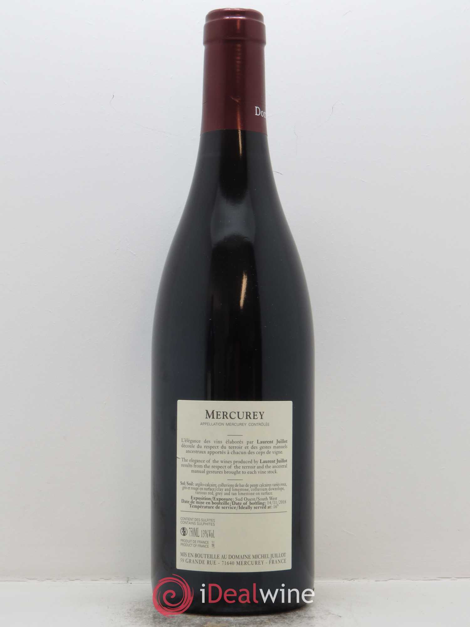 Mercurey Michel Juillot (Domaine) 2017 - Lot de 1 bouteille - 1