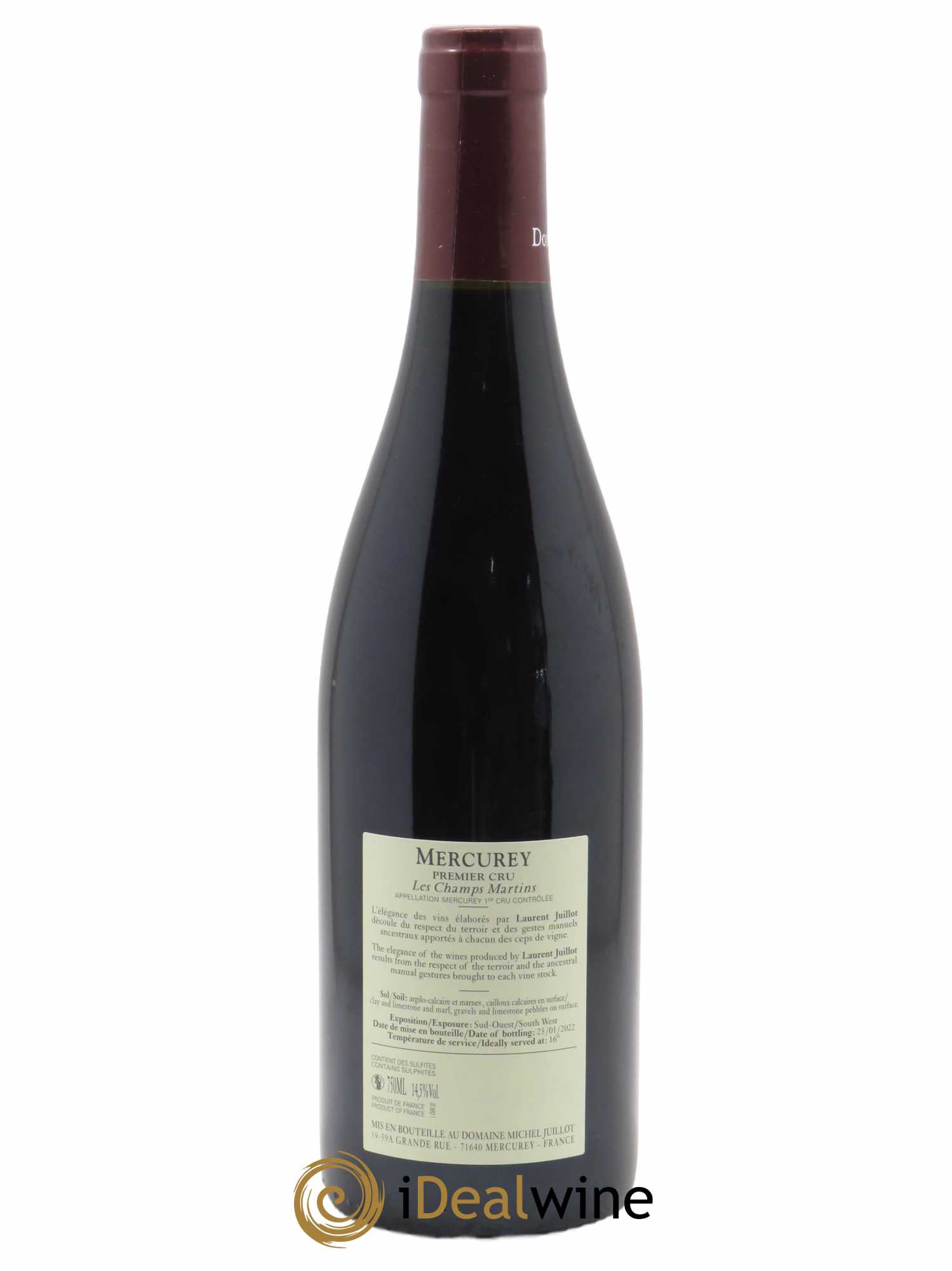 Mercurey 1er Cru Les Champs Martins Michel Juillot (Domaine) 2020 - Lot of 1 bottle - 1