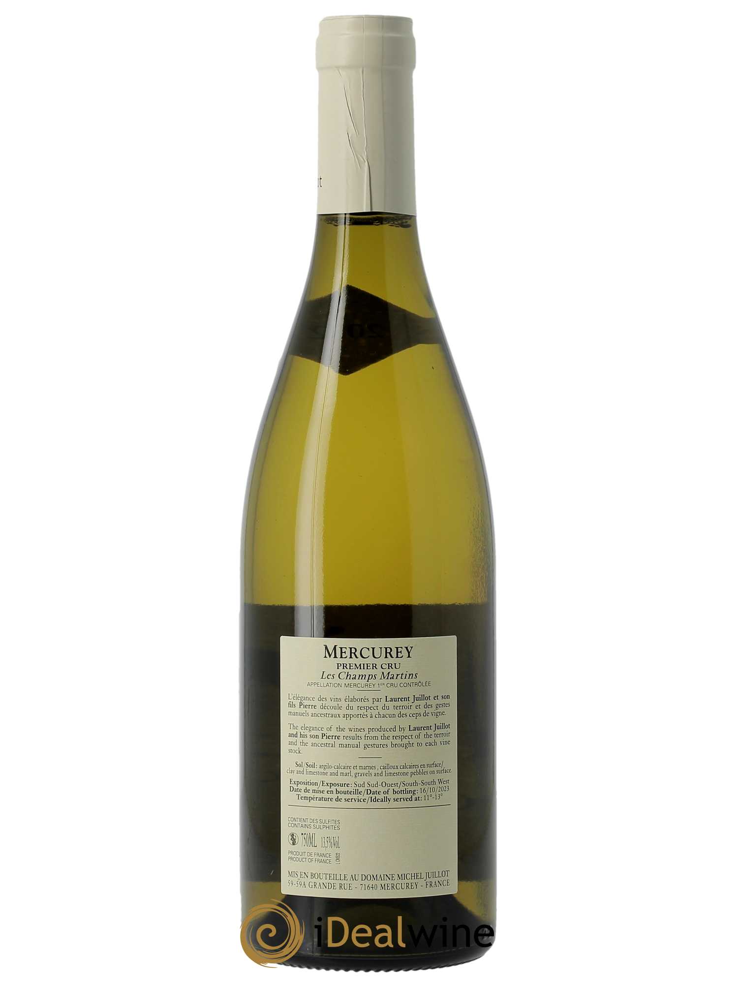 Mercurey 1er Cru Les Champs Martins Michel Juillot (Domaine) 2022 - Lot of 1 bottle - 1