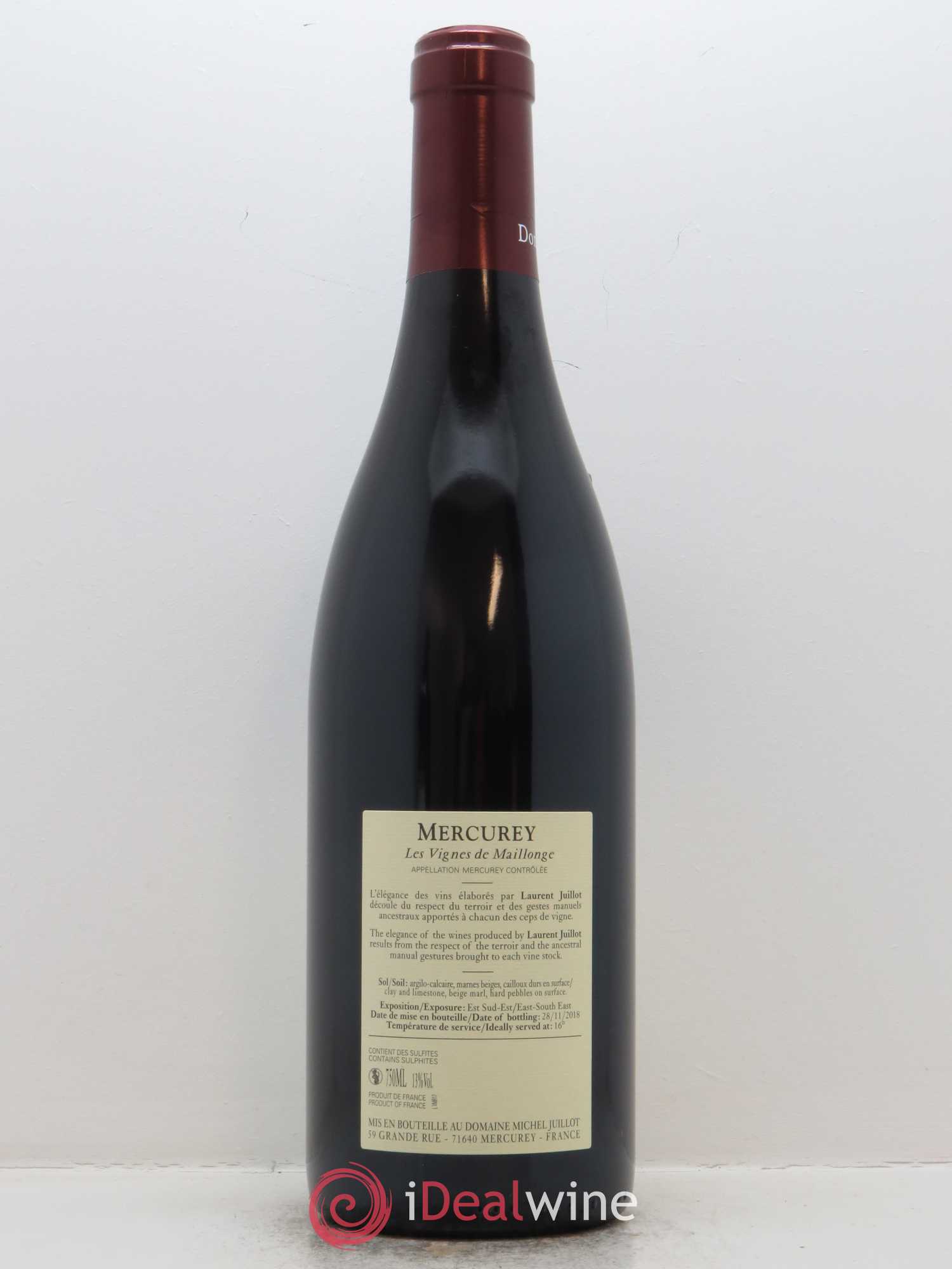 Mercurey Les Vignes de Maillonge Michel Juillot (Domaine) 2017 - Lotto di 1 bottiglia - 1