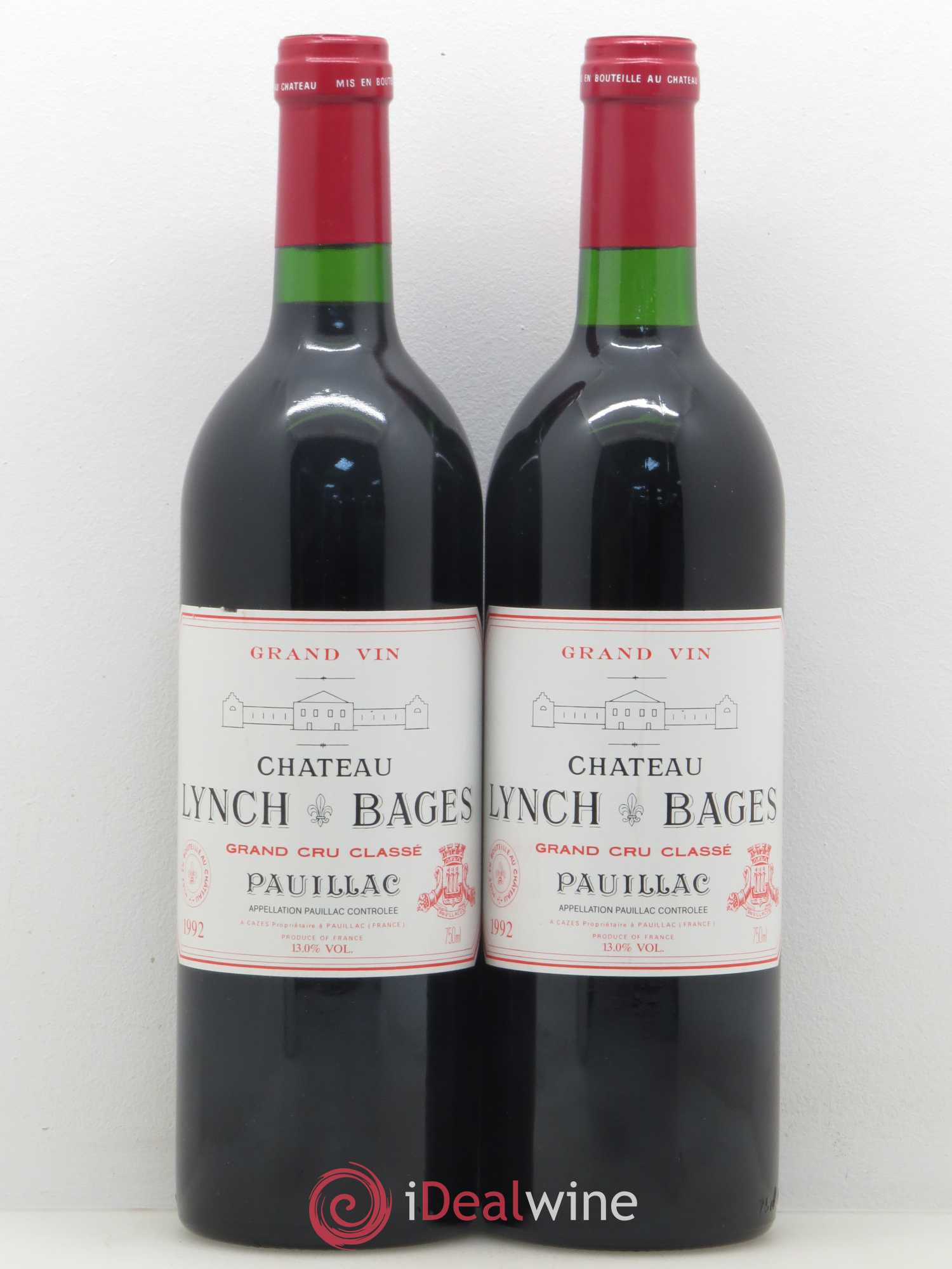 Château Lynch Bages 5ème Grand Cru Classé 1992 - Lot de 2 bouteilles - 0