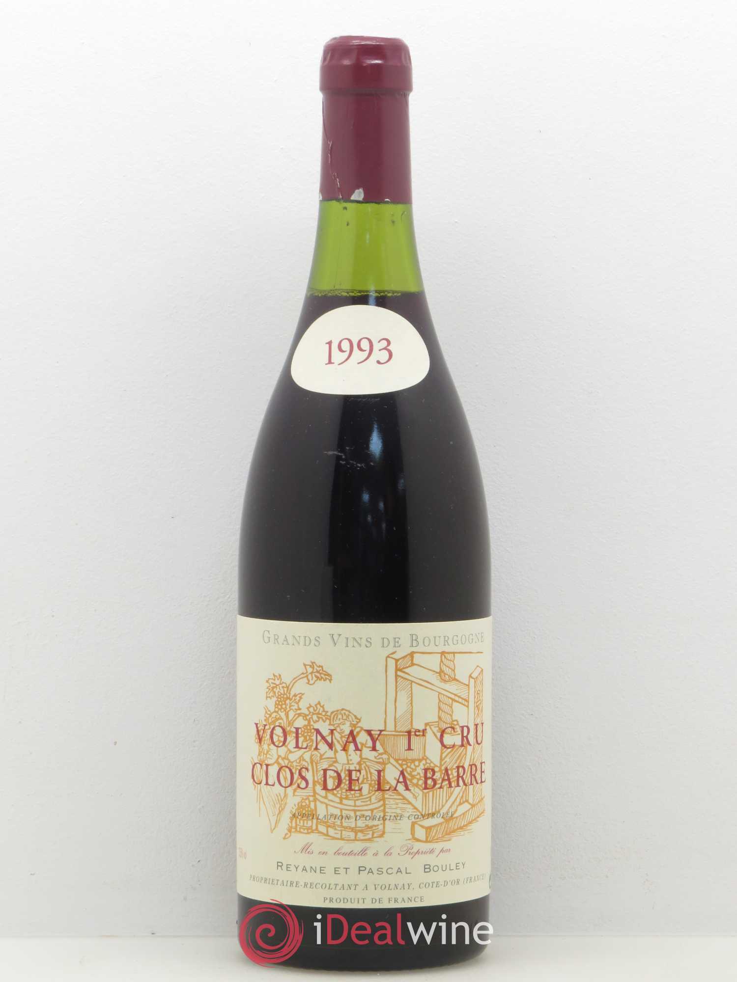 Volnay 1er Cru Clos de La Barre Pascal Bouley 1993 - Posten von 1 Flasche - 0