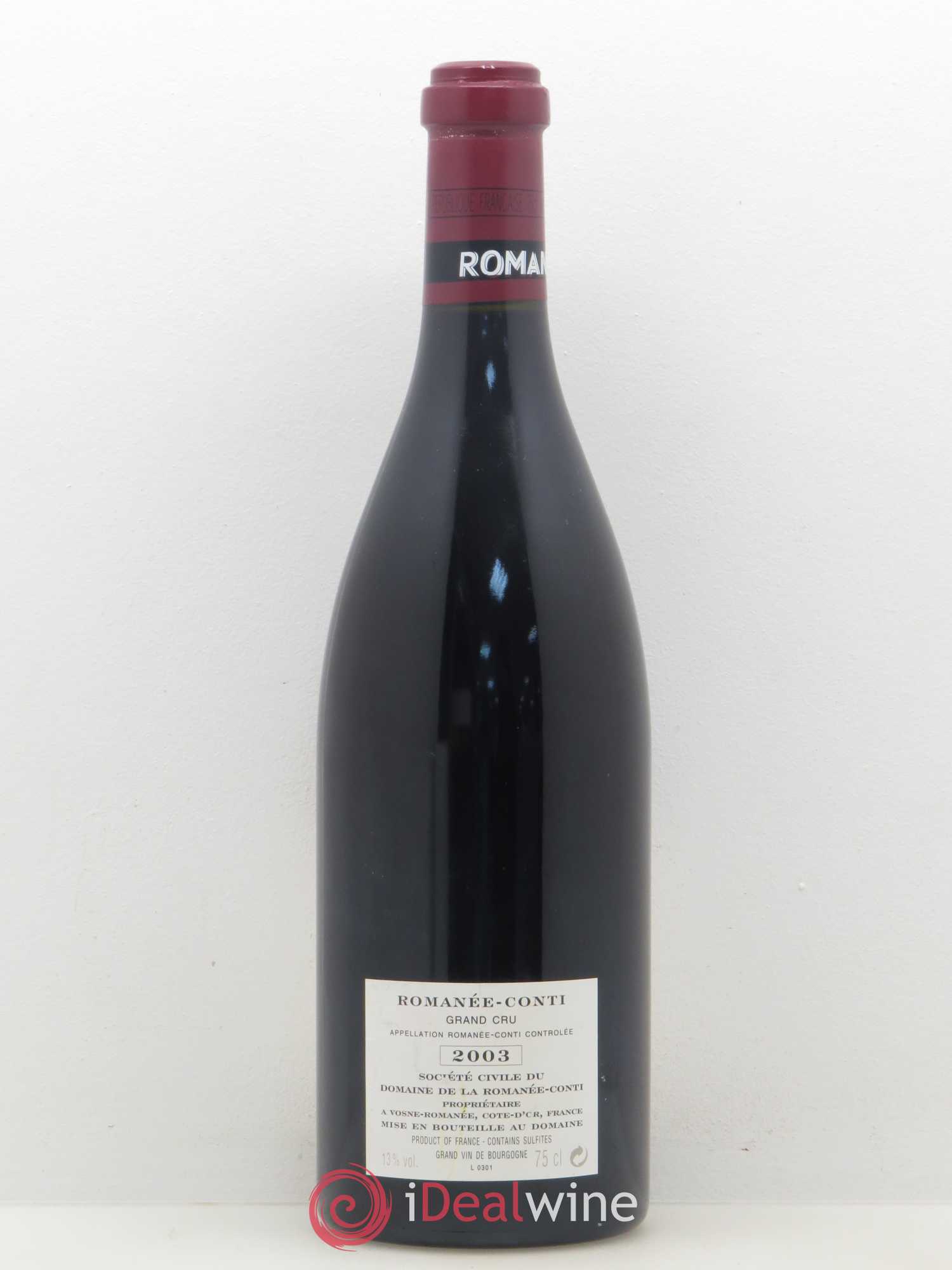 Romanée-Conti Grand Cru Domaine de la Romanée-Conti 2003 - Lot de 1 bouteille - 1
