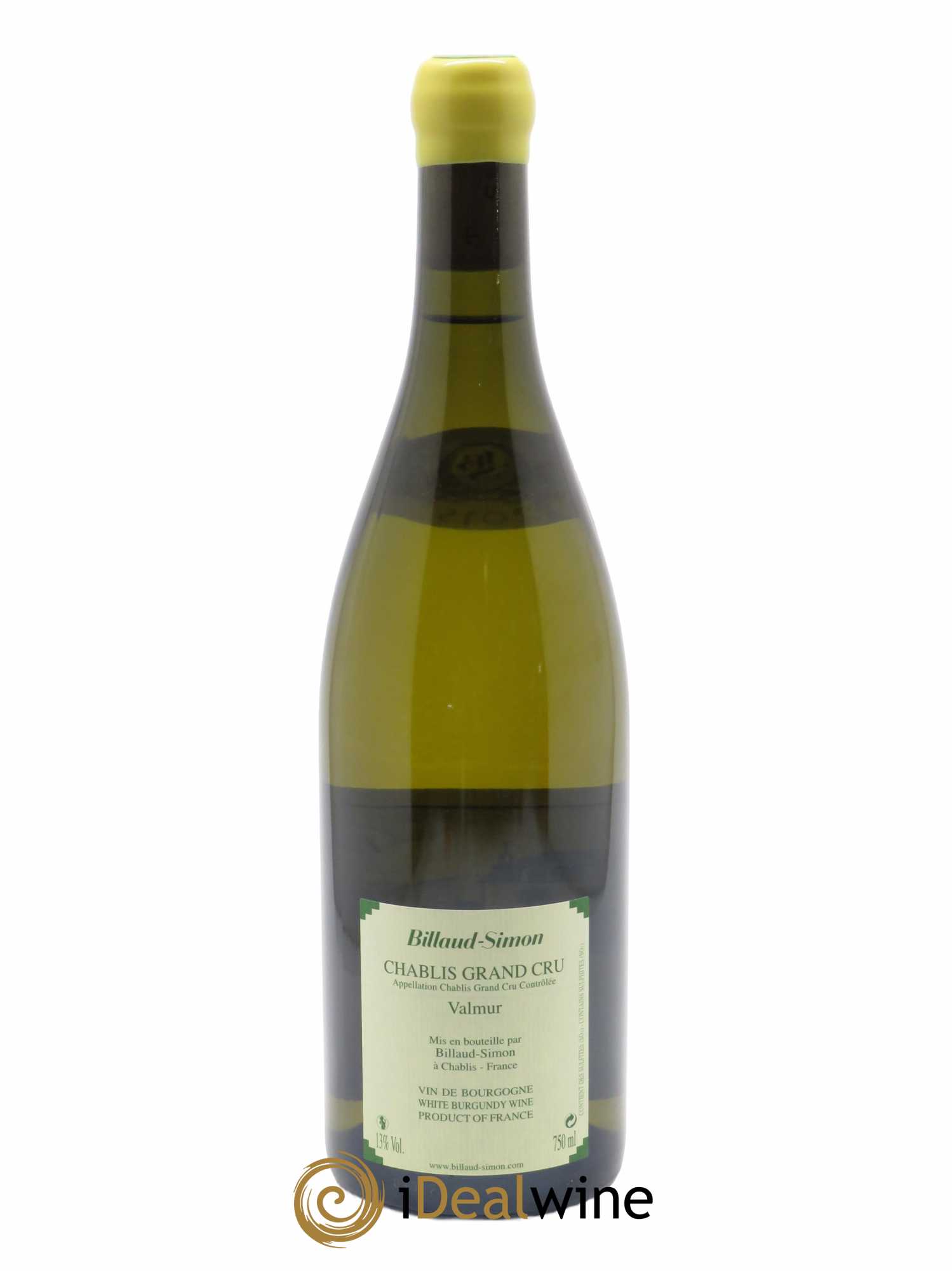 Chablis Grand Cru Valmur Billaud-Simon (Domaine) 2015 - Lot de 1 bouteille - 1