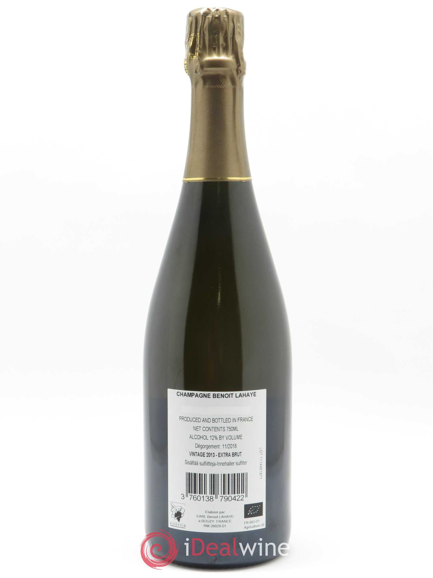 Grand Cru Extra-Brut Millésimé Benoit Lahaye 2013 - Lot de 1 bouteille - 1