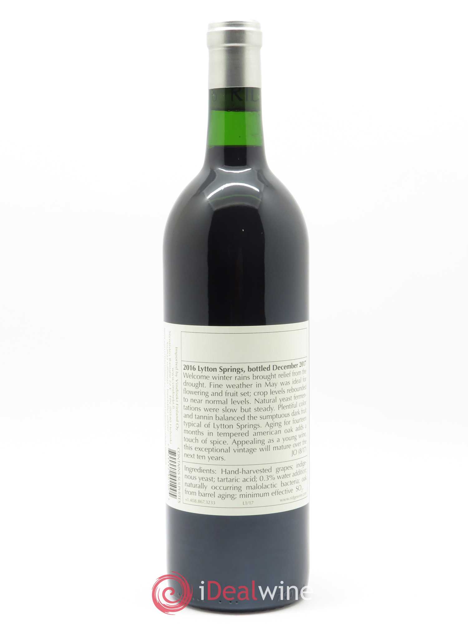 Dry Creek Valley Lytton Springs Ridge Vineyards 2016 - Lot de 1 bouteille - 1