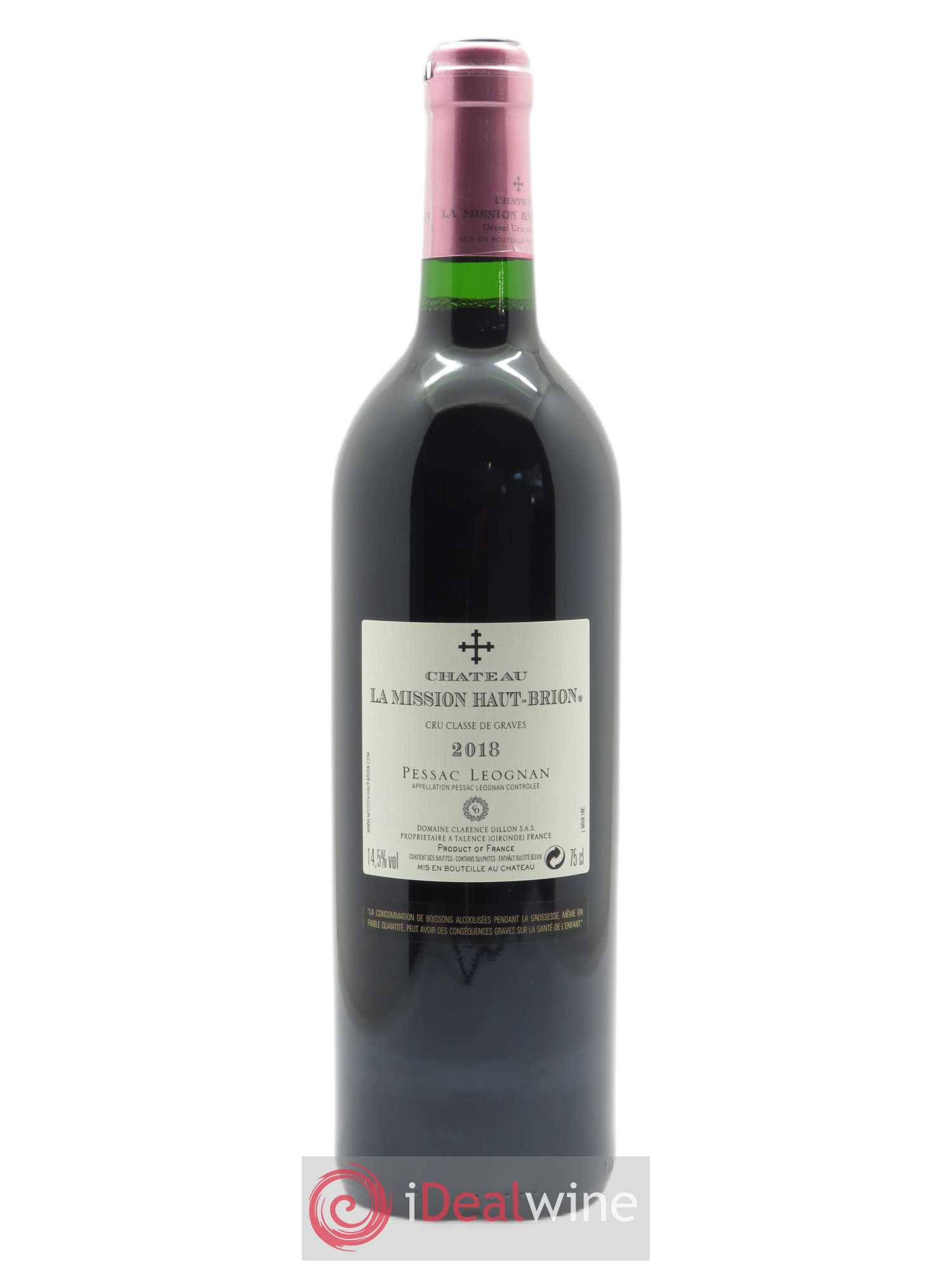 Château la Mission Haut-Brion Cru Classé de Graves (CBO à partir de 6 bts) 2018 - Lot de 1 bouteille - 1
