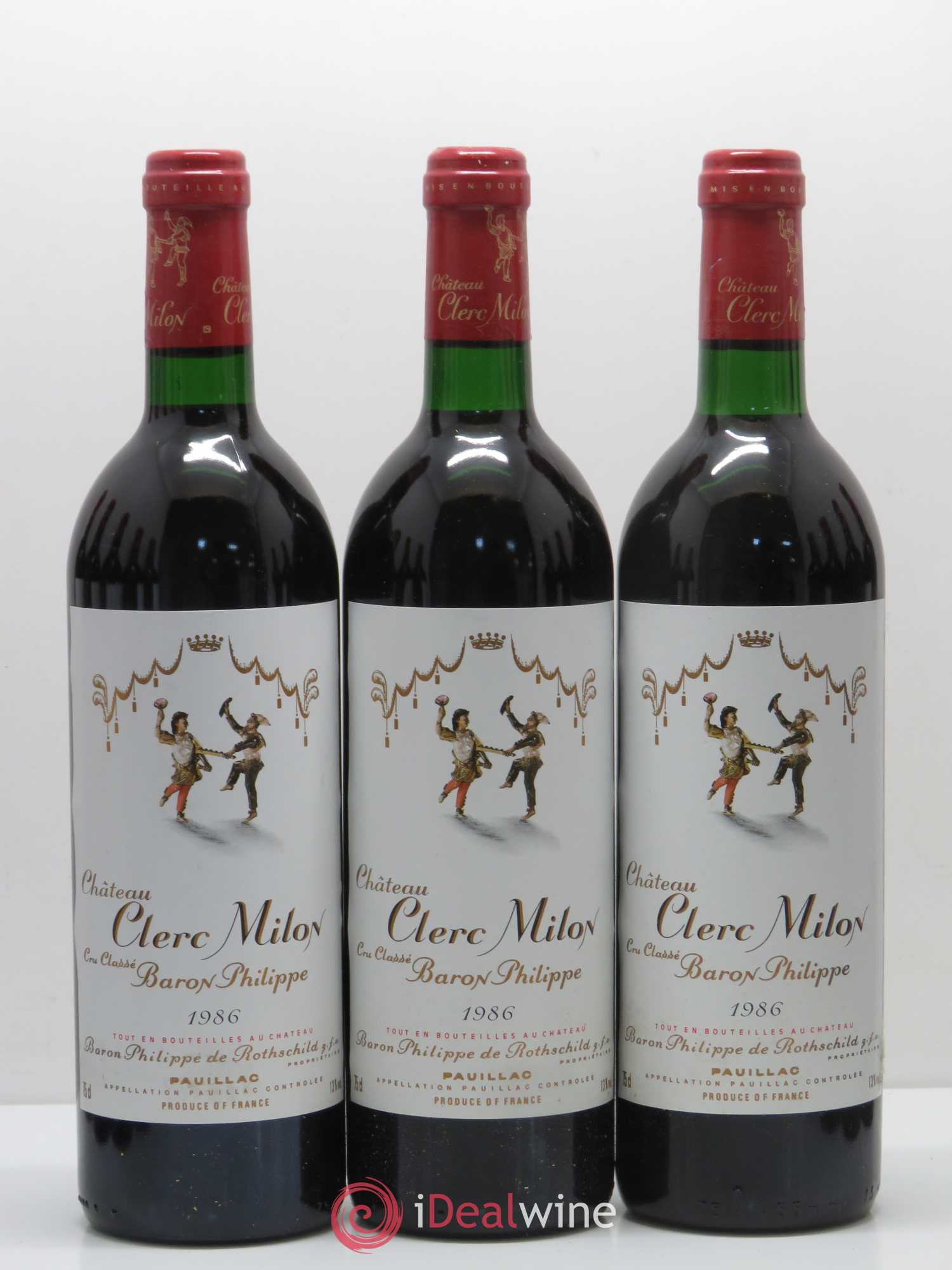 Château Clerc Milon 5ème Grand Cru Classé 1986 - Lot de 12 bouteilles - 1