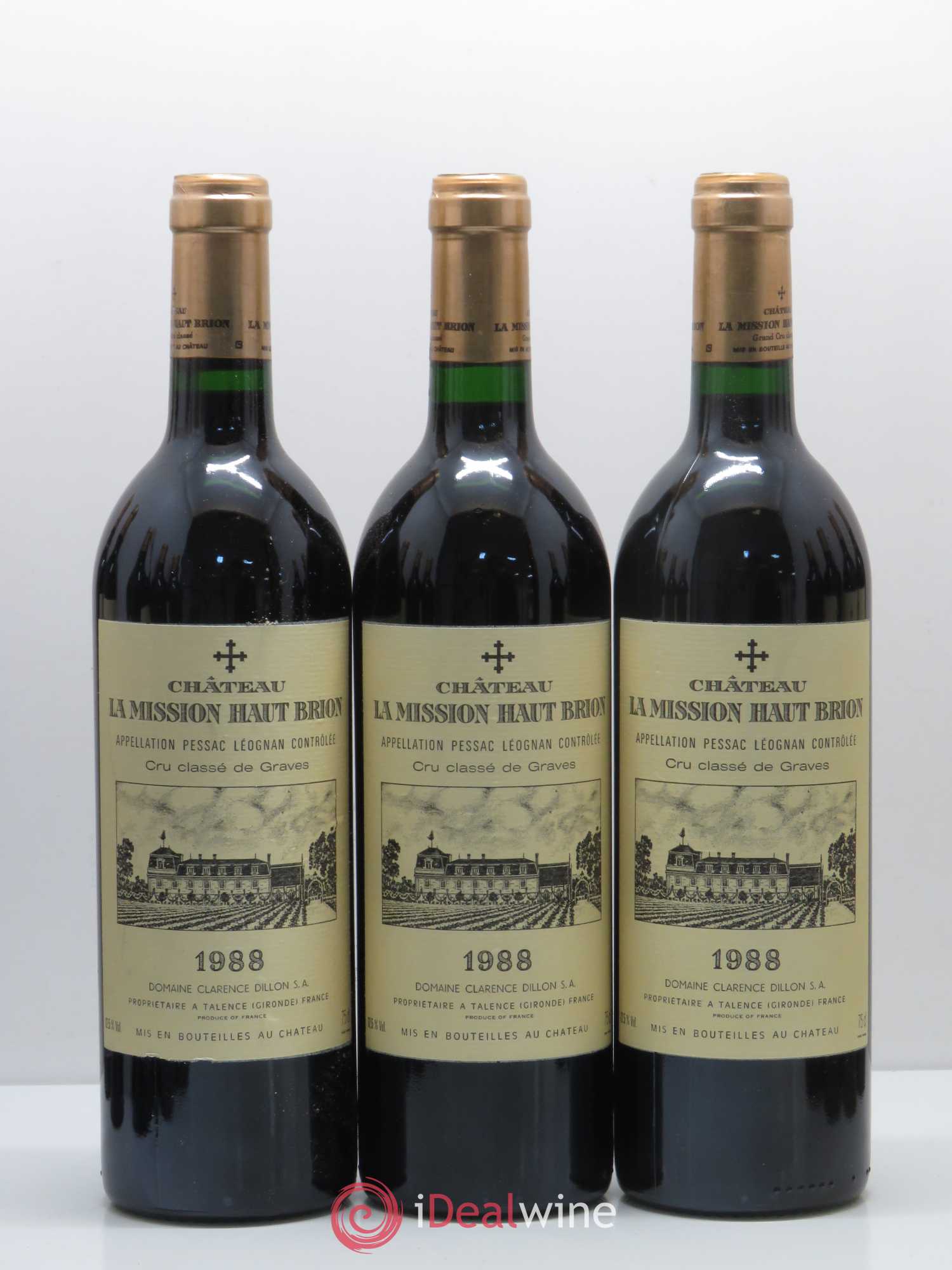 Château la Mission Haut-Brion Cru Classé de Graves 1988 - Lot de 12 bouteilles - 1