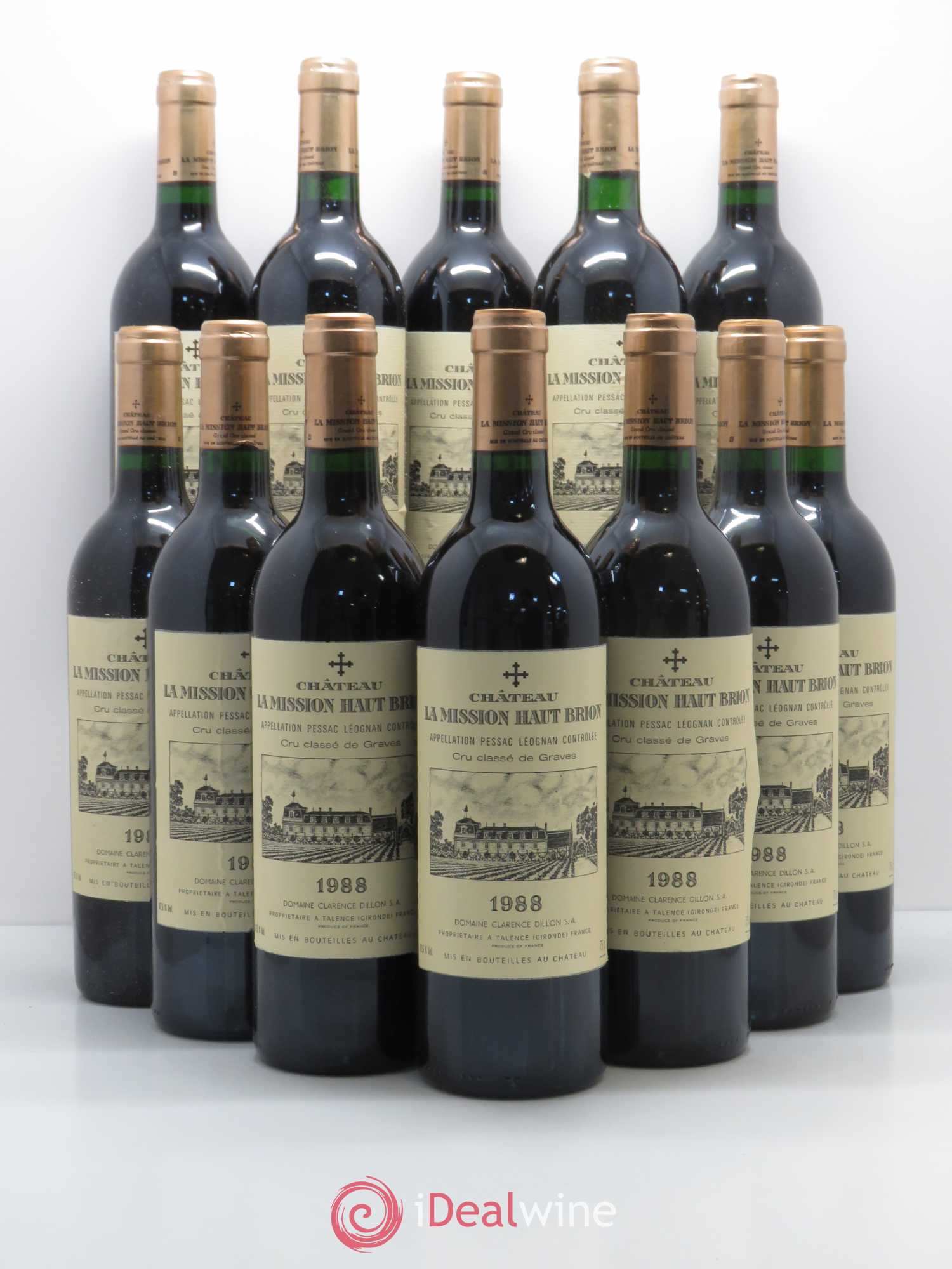 Château la Mission Haut-Brion Cru Classé de Graves 1988 - Lot de 12 bouteilles - 0
