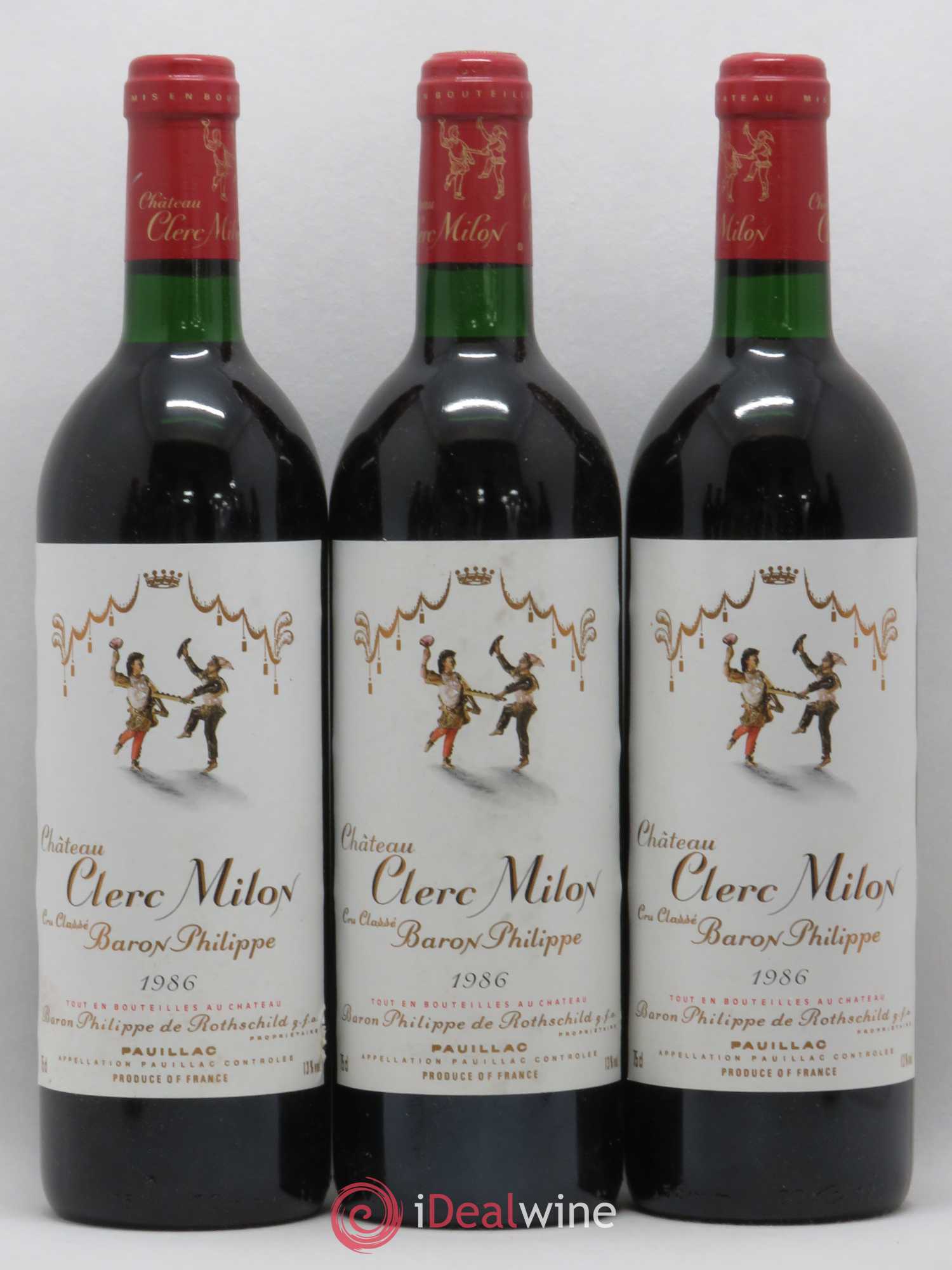 Château Clerc Milon 5ème Grand Cru Classé 1986 - Lotto di 12 bottiglie - 1
