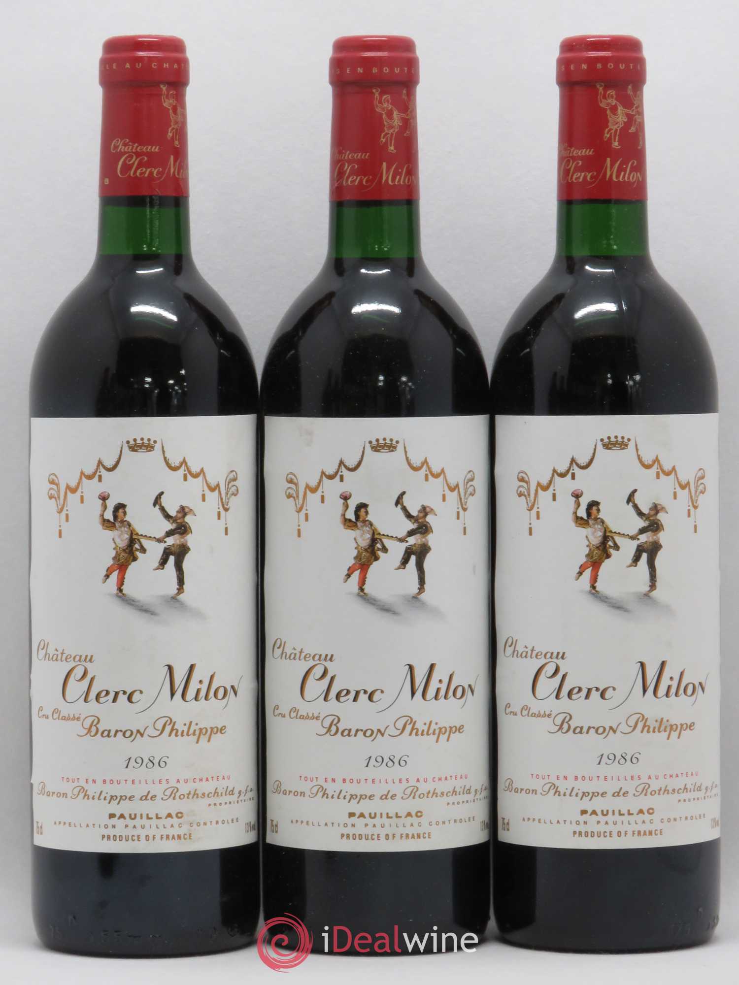 Château Clerc Milon 5ème Grand Cru Classé 1986 - Lotto di 12 bottiglie - 3